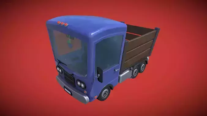 Stylized Trunk Truck Low-poly 3D model