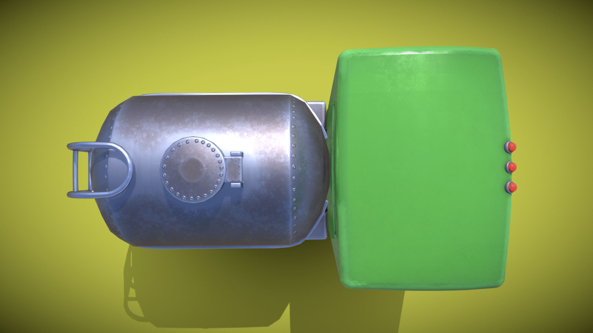 Stylized Gasoline Truck Low-poly 3D model_6