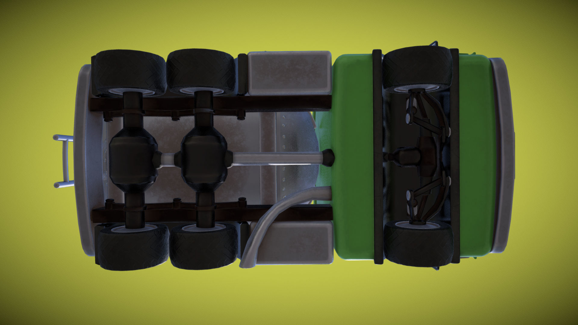 Stylized Gasoline Truck Low-poly 3D model_7