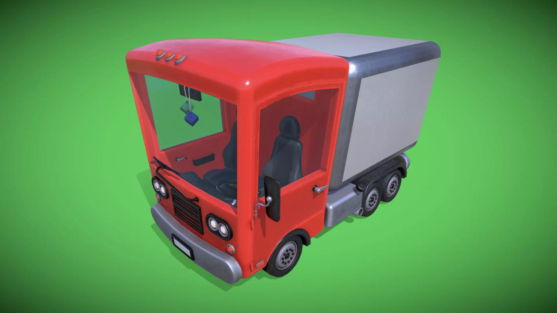 Stylized Box Truck Low-poly 3D model_0