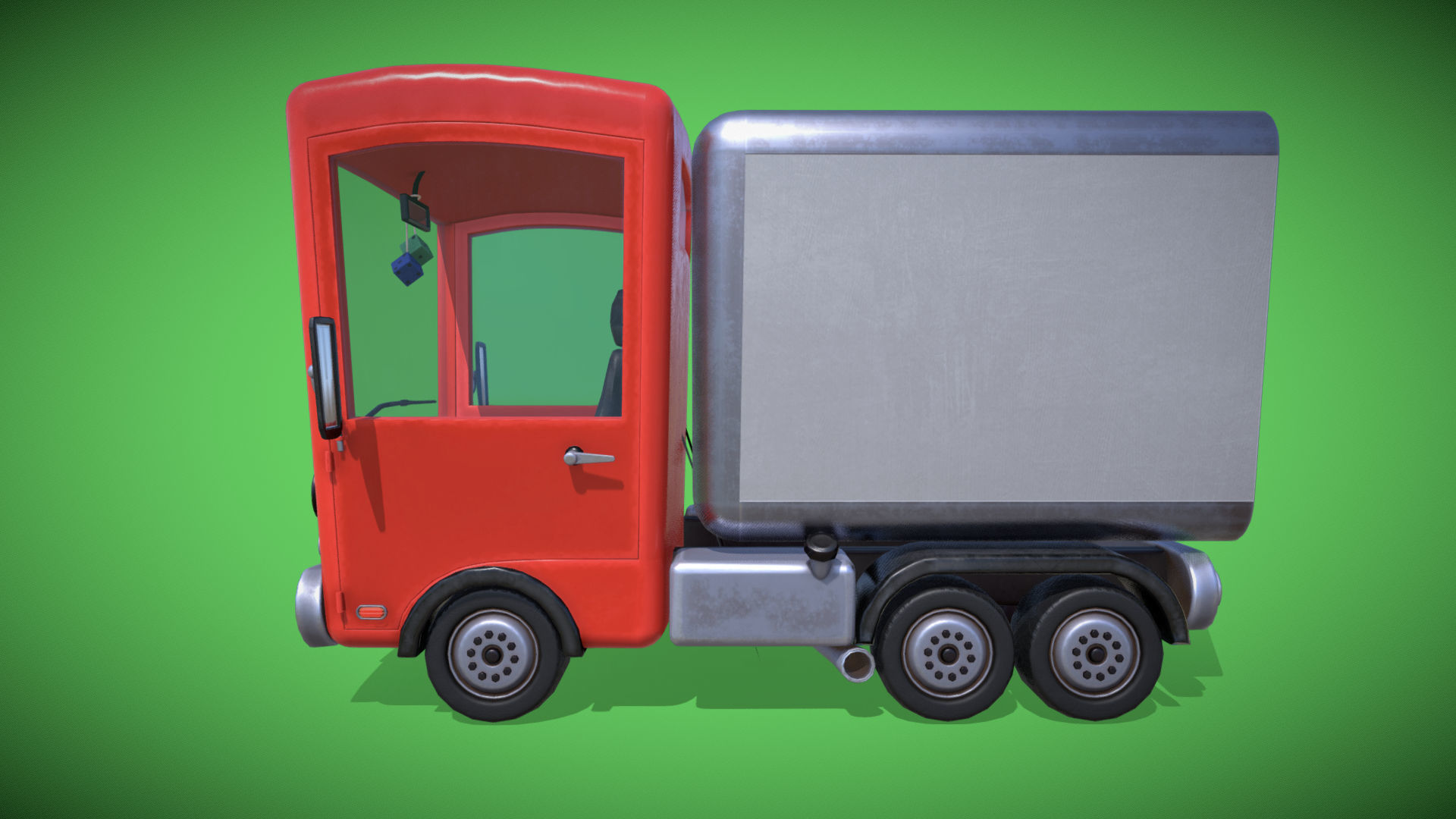 Stylized Box Truck Low-poly 3D model_2