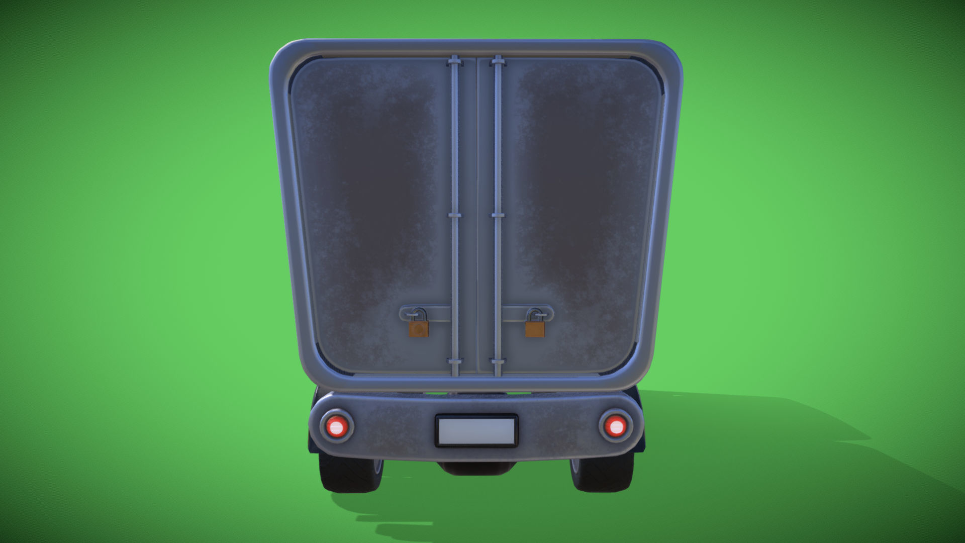 Stylized Box Truck Low-poly 3D model_3