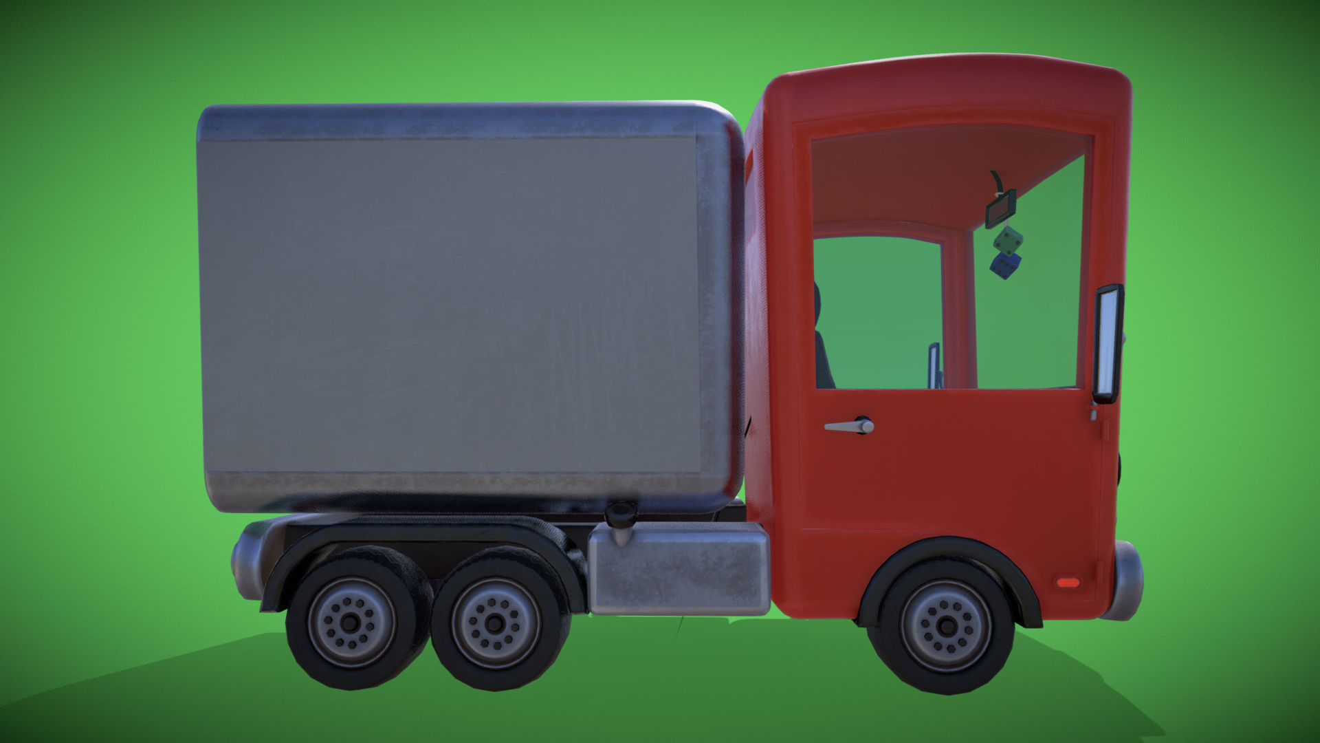 Stylized Box Truck Low-poly 3D model_5