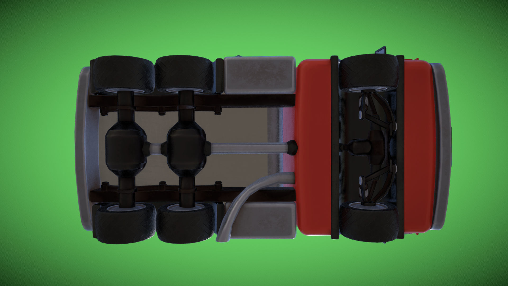 Stylized Box Truck Low-poly 3D model_9