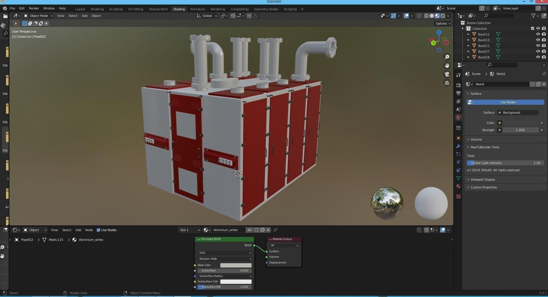 Plansifter Plansichter Grain Wheat Flour Milling Machine Low-poly 3D model_13