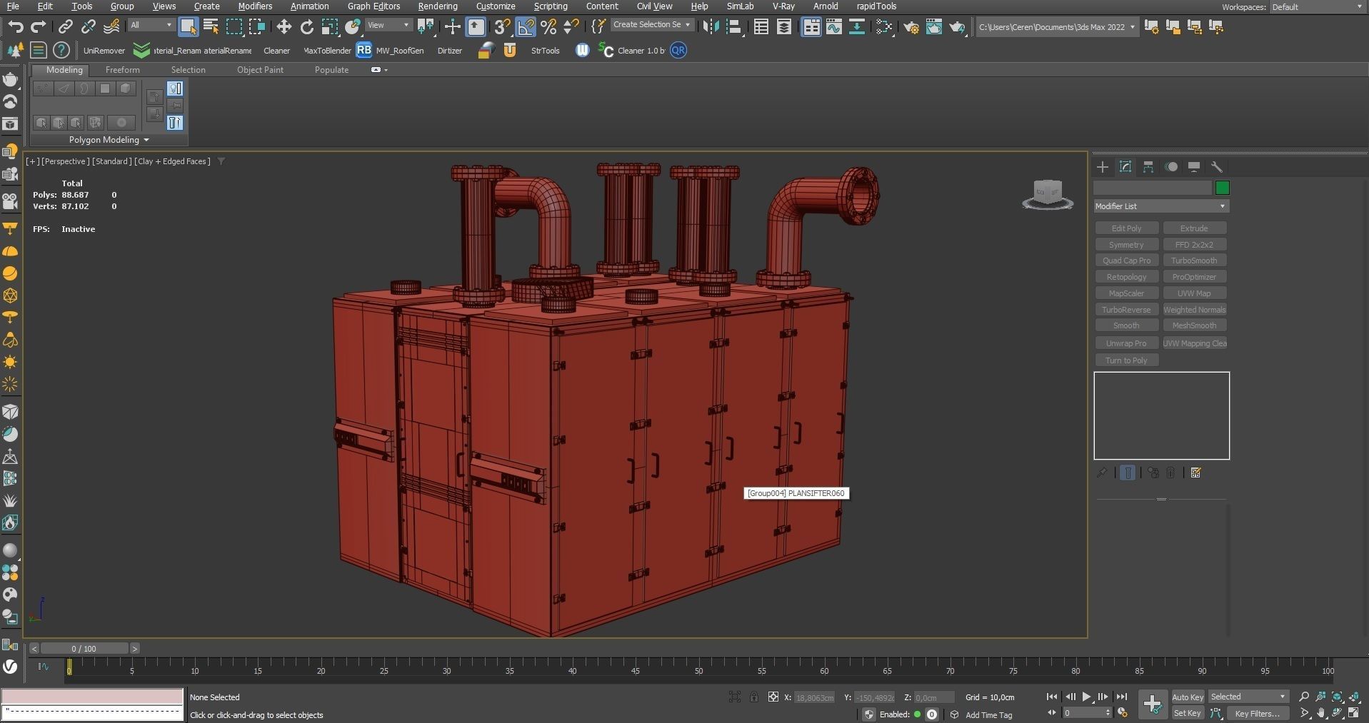 Plansifter Plansichter Grain Wheat Flour Milling Machine Low-poly 3D model_14