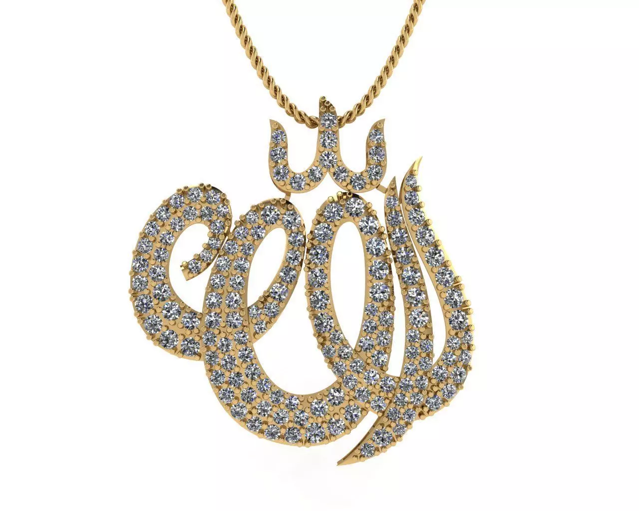 ALLAH Name Pendent 3D print model_0