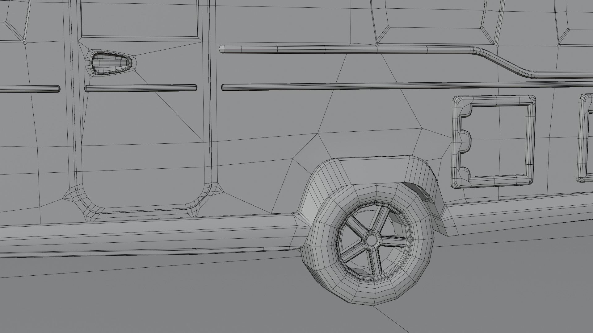 Caravan low poly tail light 3D model_5