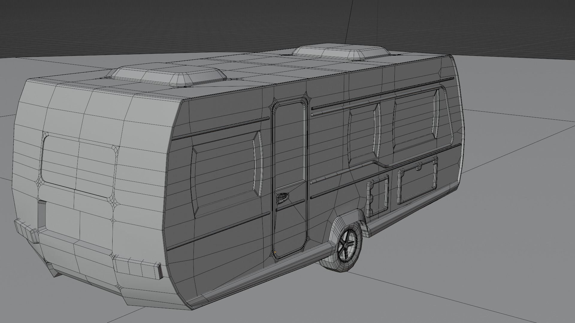 Caravan low poly tail light 3D model_6