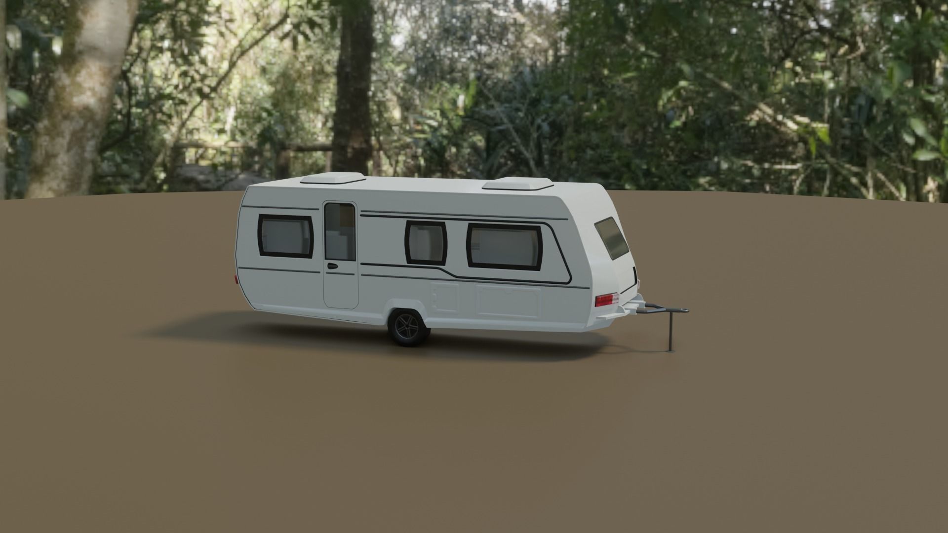 Caravan low poly tail light 3D model_3