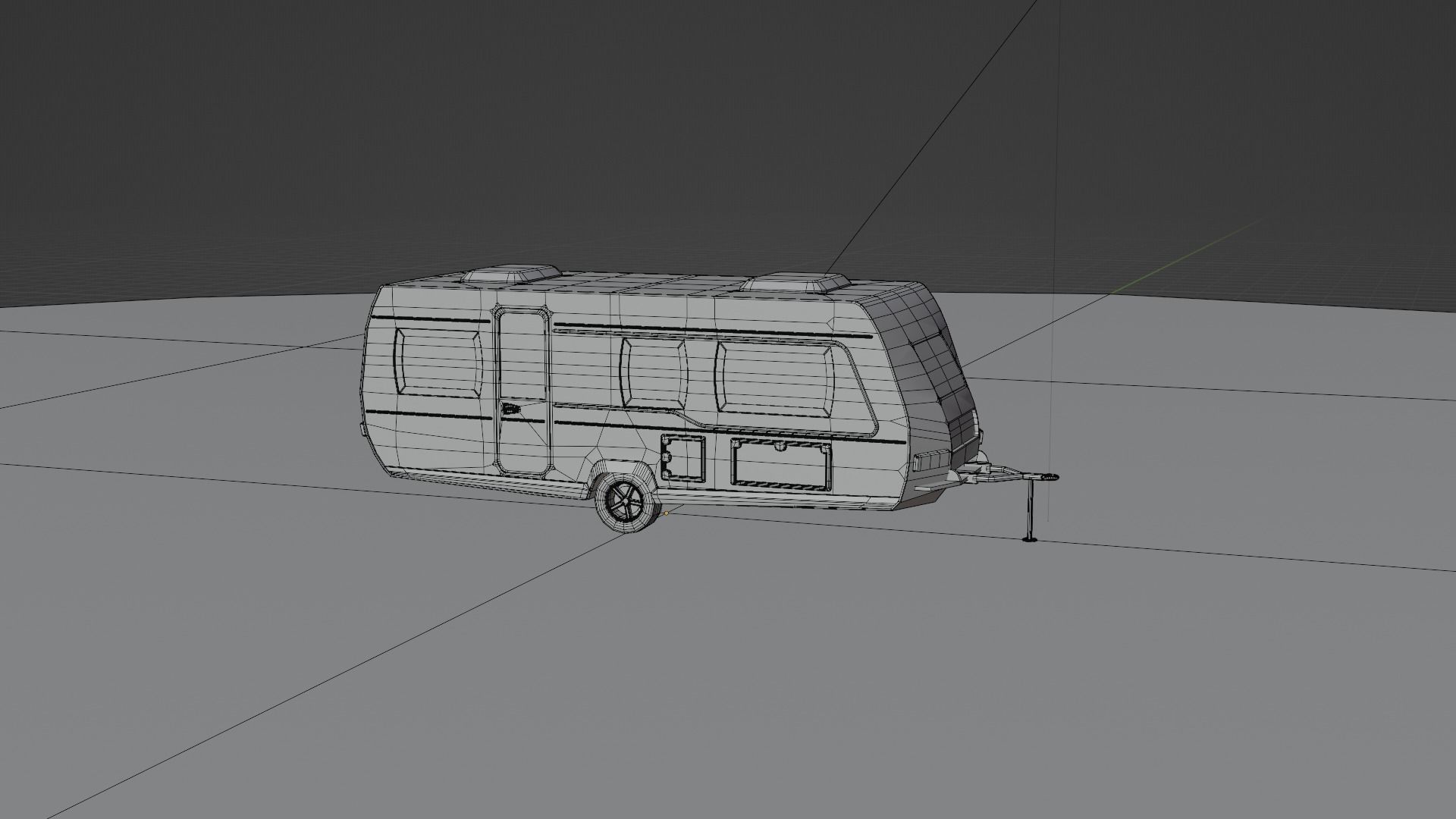 Caravan low poly tail light 3D model_7