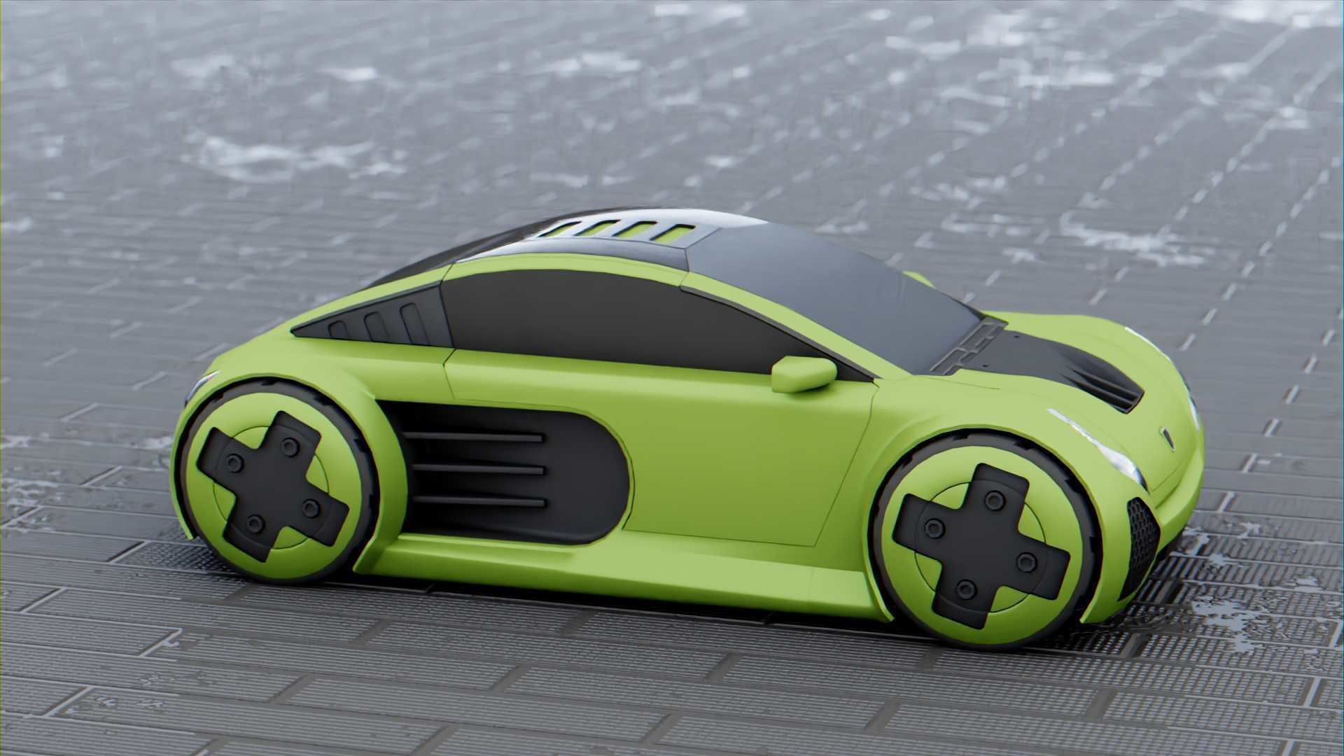 CONCEPT ELECTRIC  VEHICLE RIGGED 3D model_2