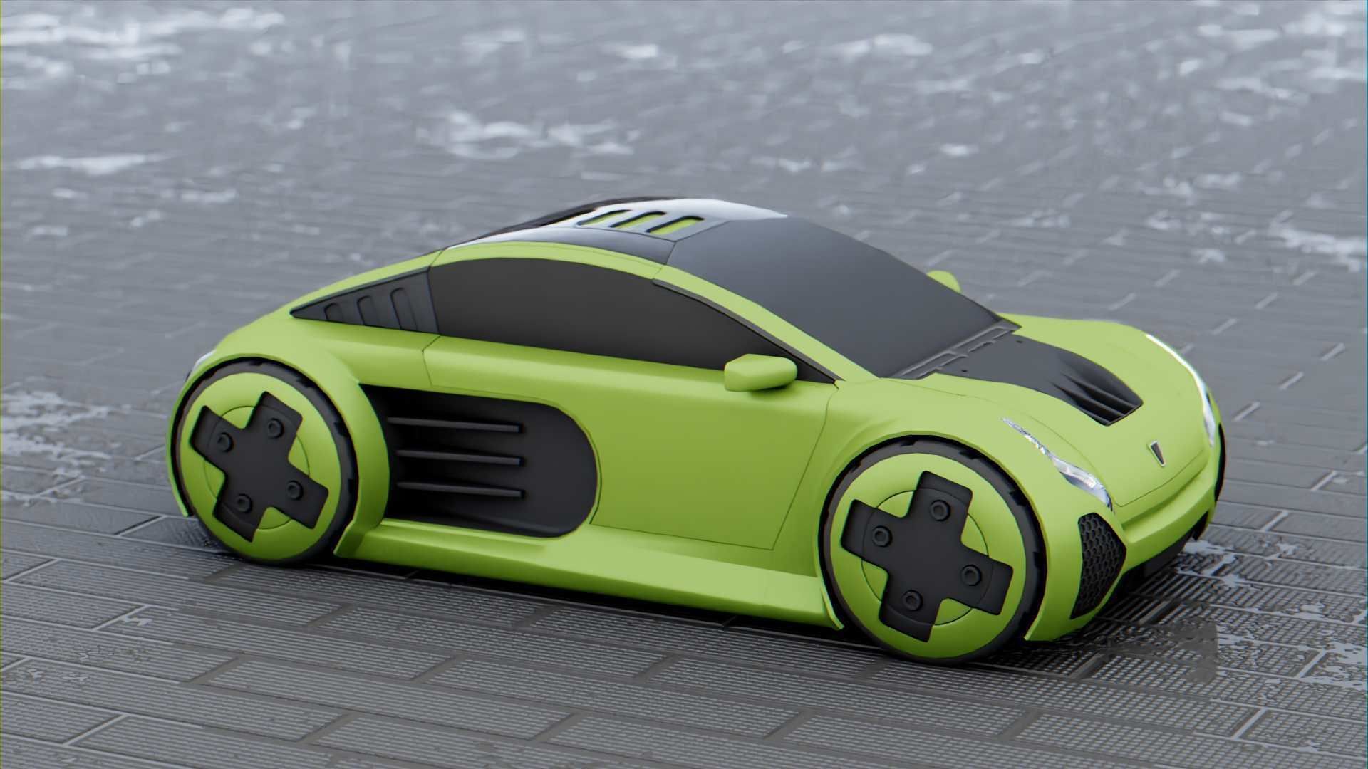 CONCEPT ELECTRIC  VEHICLE RIGGED 3D model_3