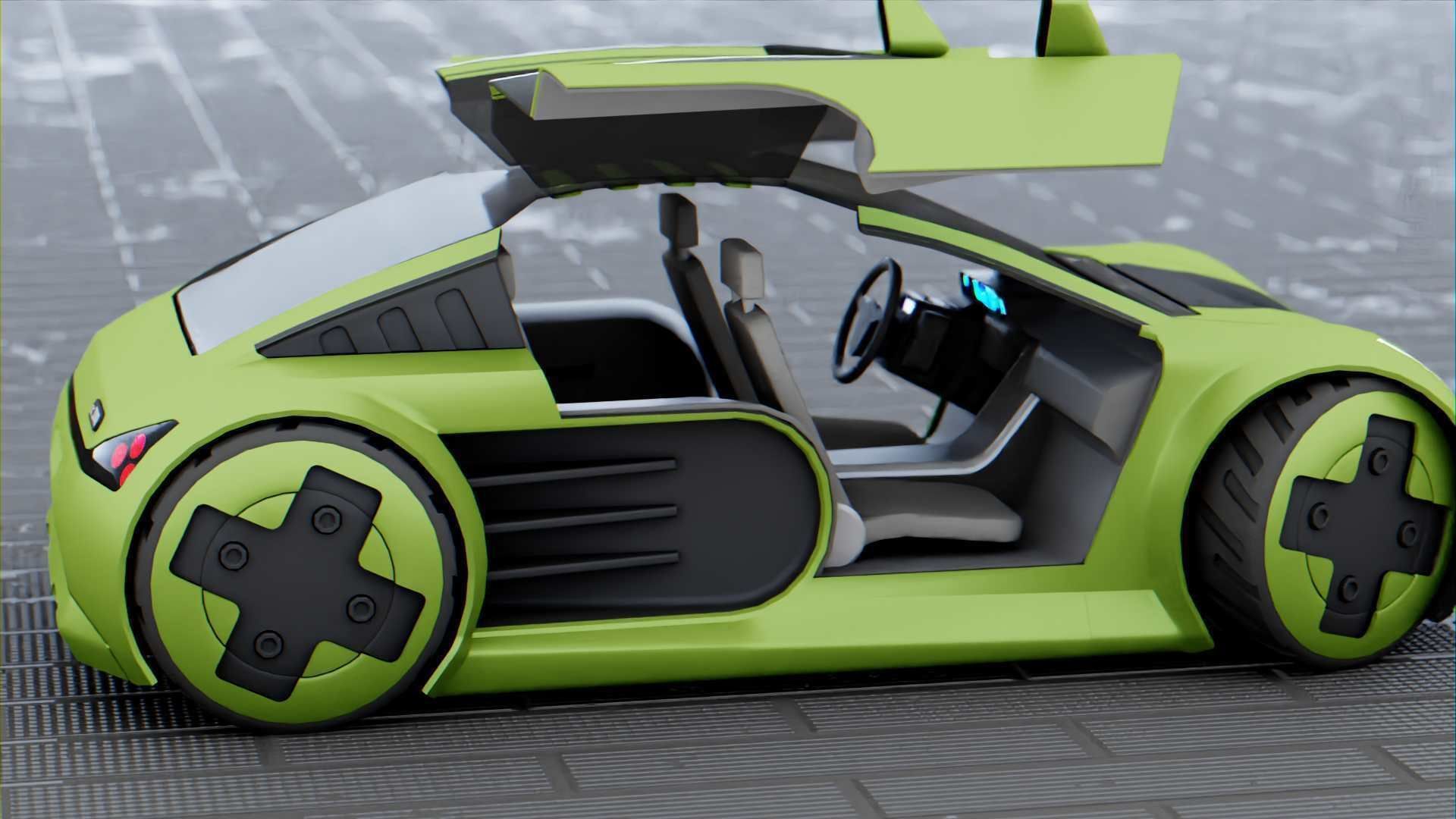 CONCEPT ELECTRIC  VEHICLE RIGGED 3D model_32