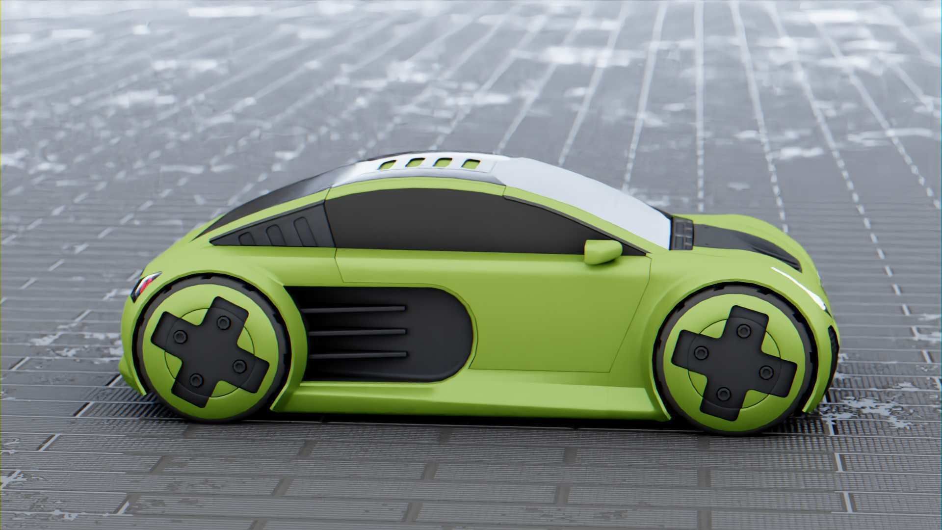 CONCEPT ELECTRIC  VEHICLE RIGGED 3D model_1