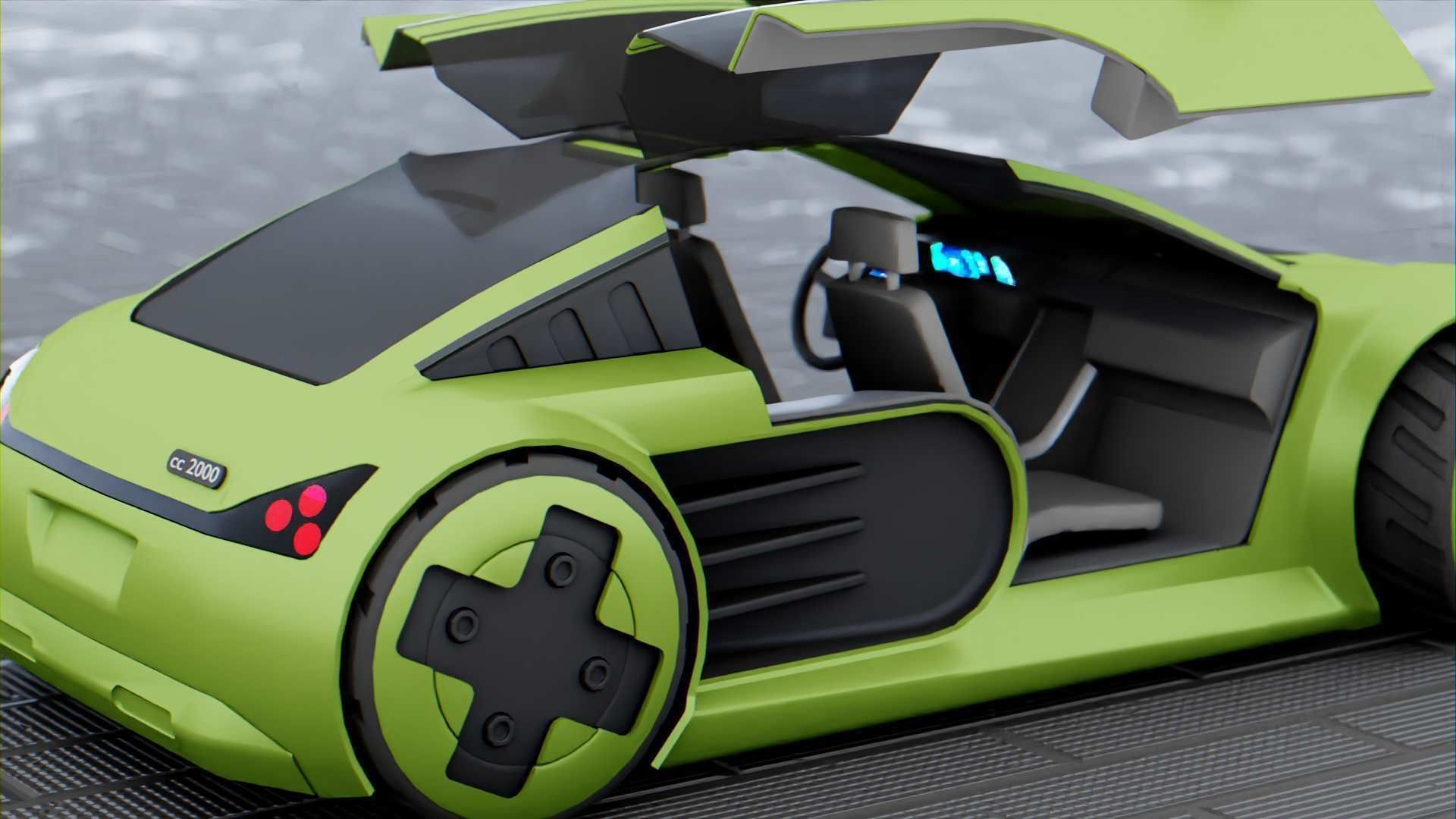 CONCEPT ELECTRIC  VEHICLE RIGGED 3D model_31