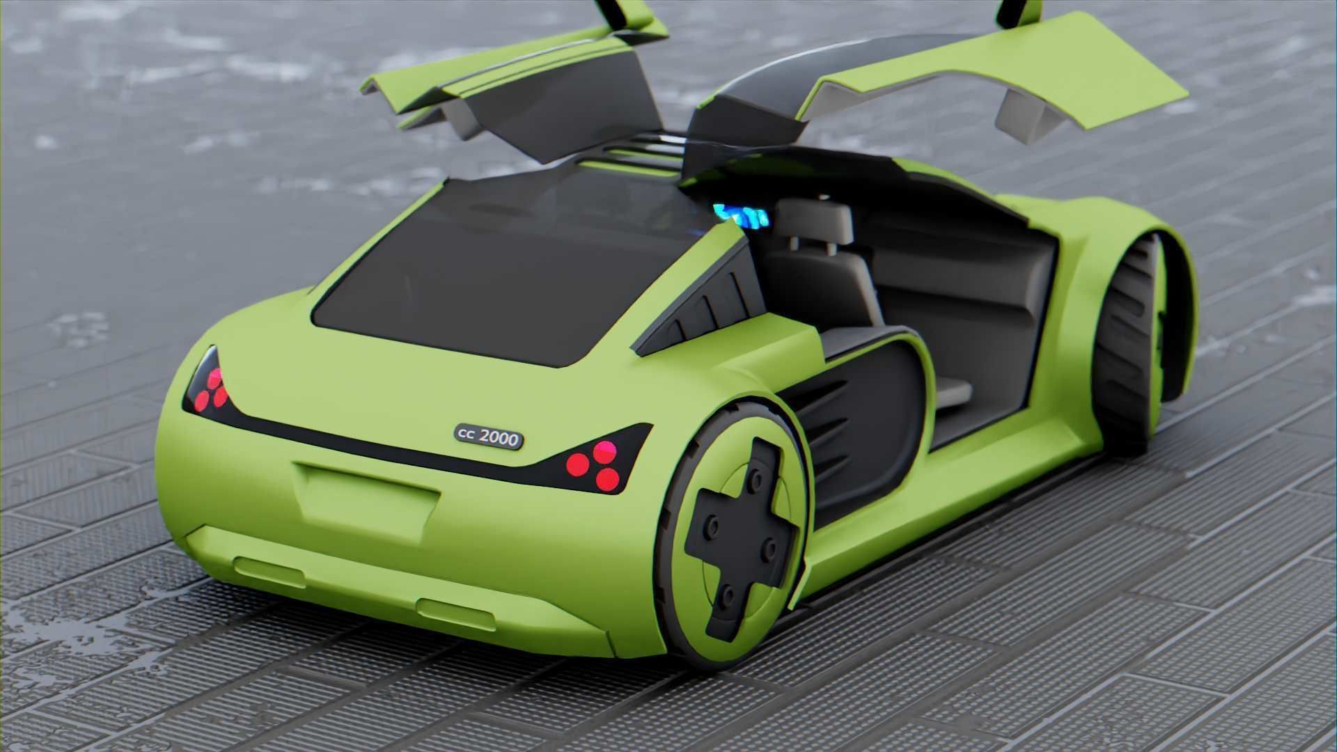 CONCEPT ELECTRIC  VEHICLE RIGGED 3D model_30