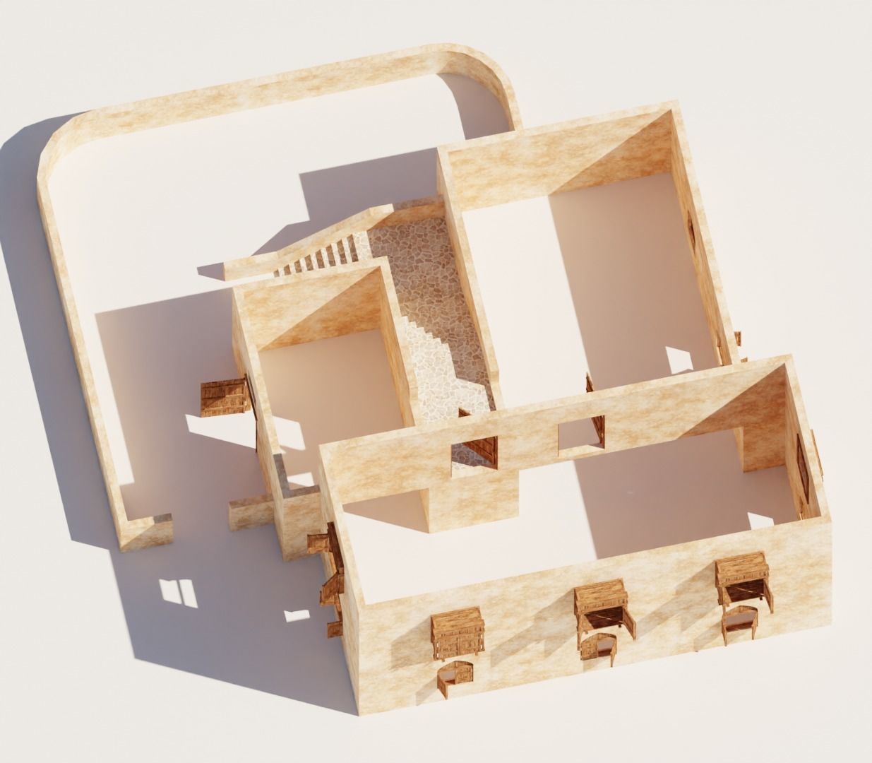 Ancient Desert House 8 3D model_4