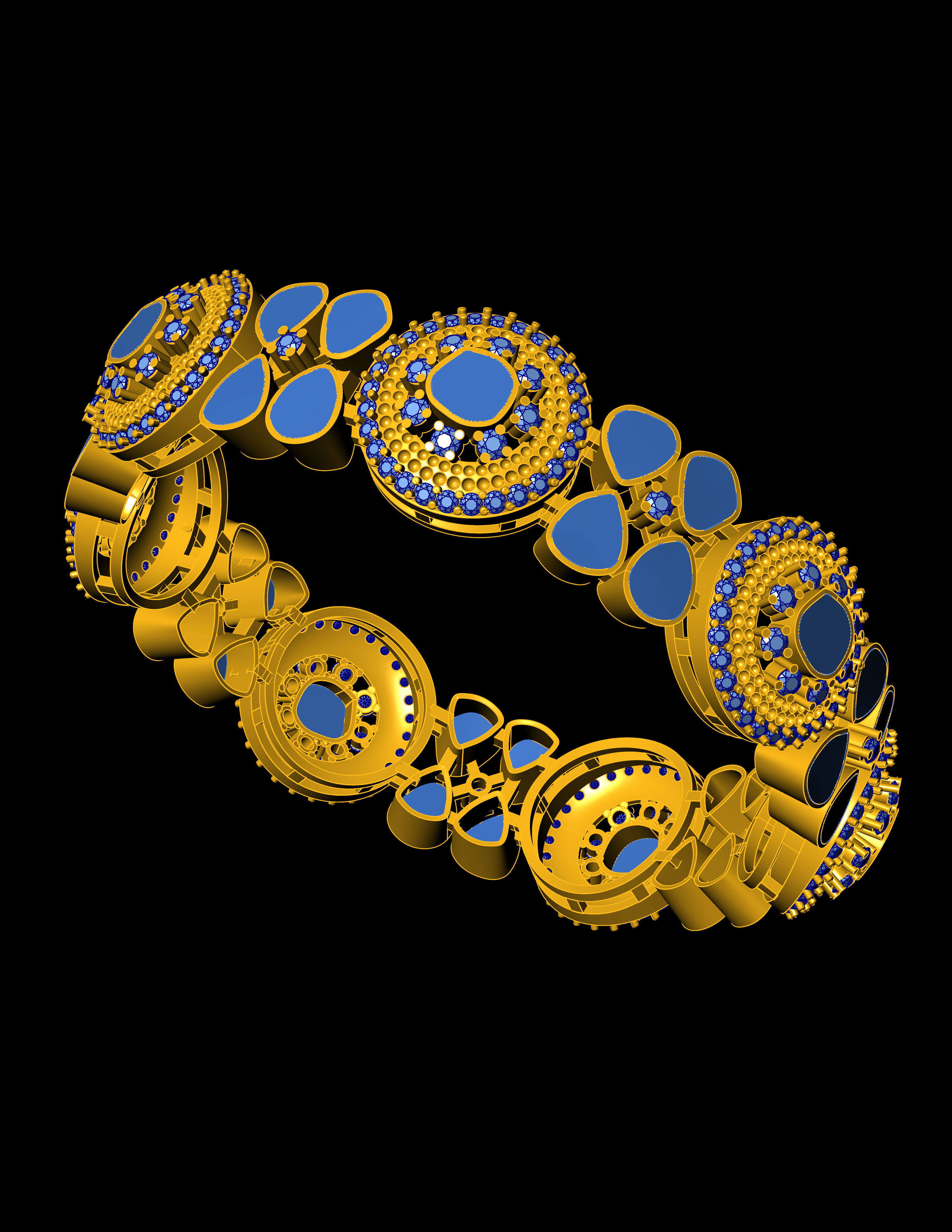 Diamond bangle Jewellery For Women 3D Print  File  available  3D print model_3