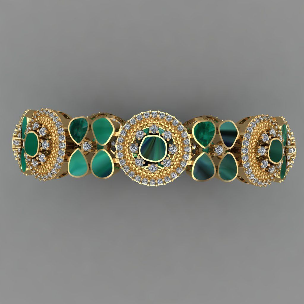 Diamond bangle Jewellery For Women 3D Print  File  available  3D print model_2