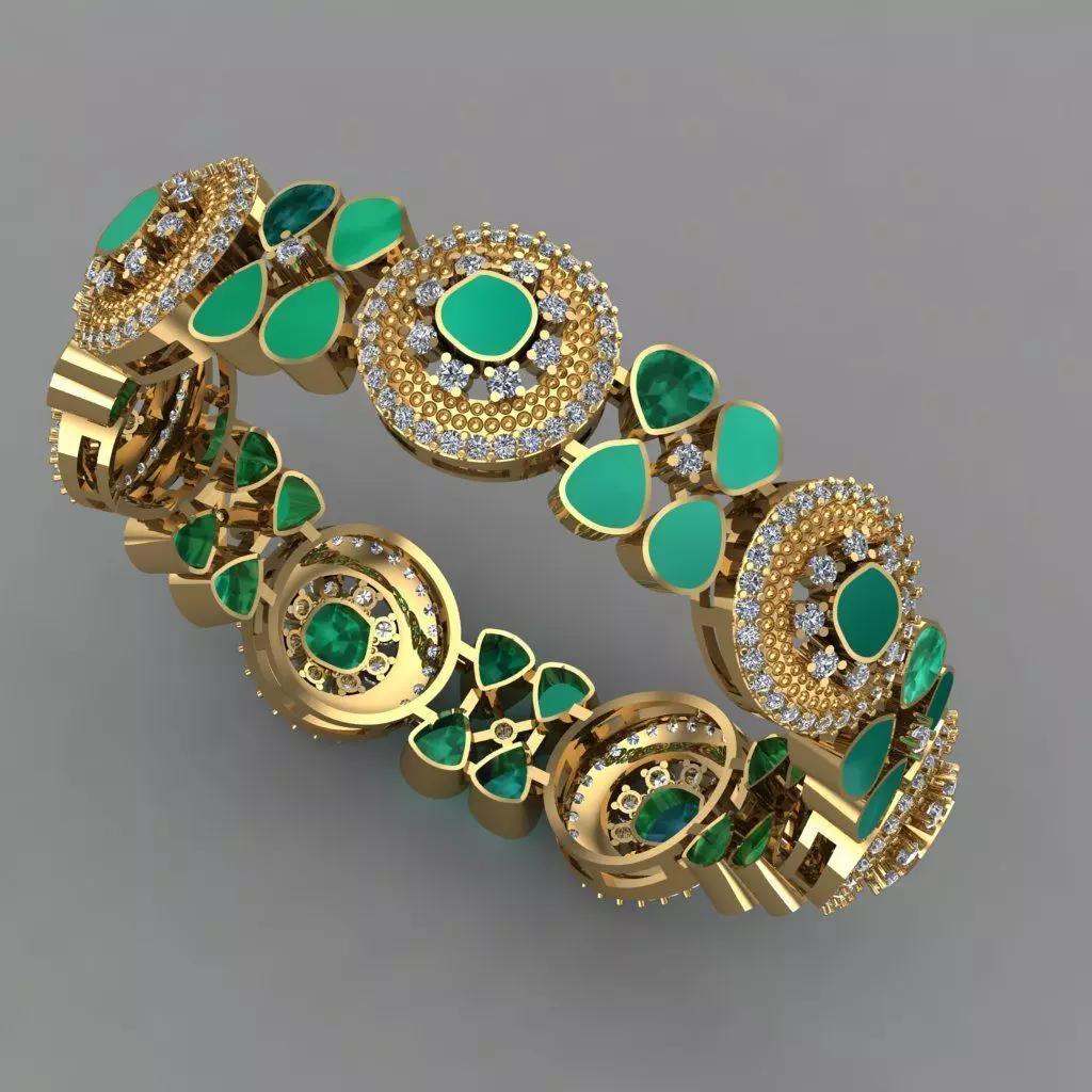 Diamond bangle Jewellery For Women 3D Print  File  available  3D print model_0