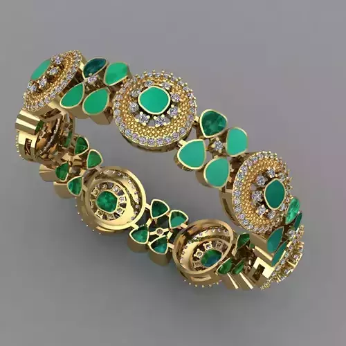 Diamond bangle Jewellery For Women 3D Print  File  available 