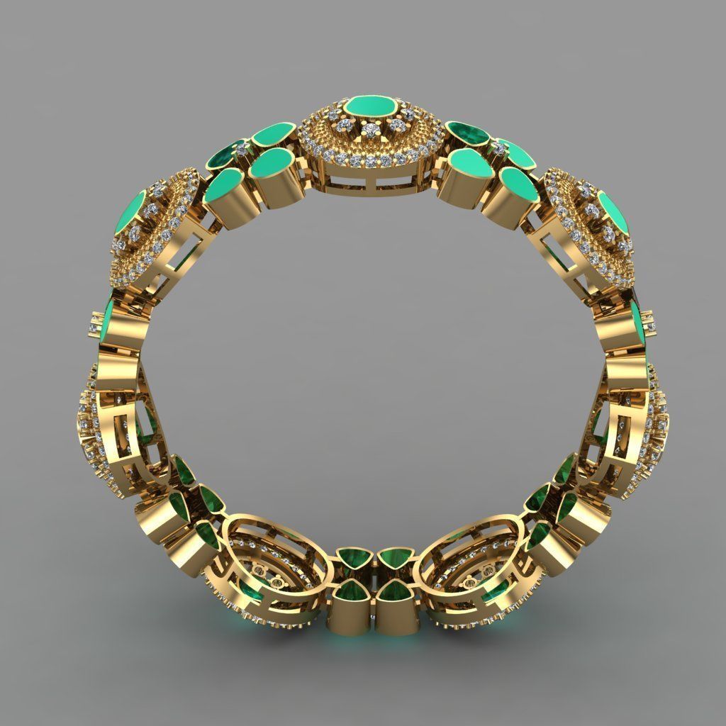 Diamond bangle Jewellery For Women 3D Print  File  available  3D print model_1