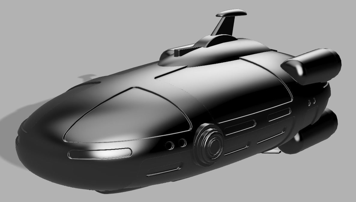 AuroraSubnautica submarine 3D model 3D printable CGTrader