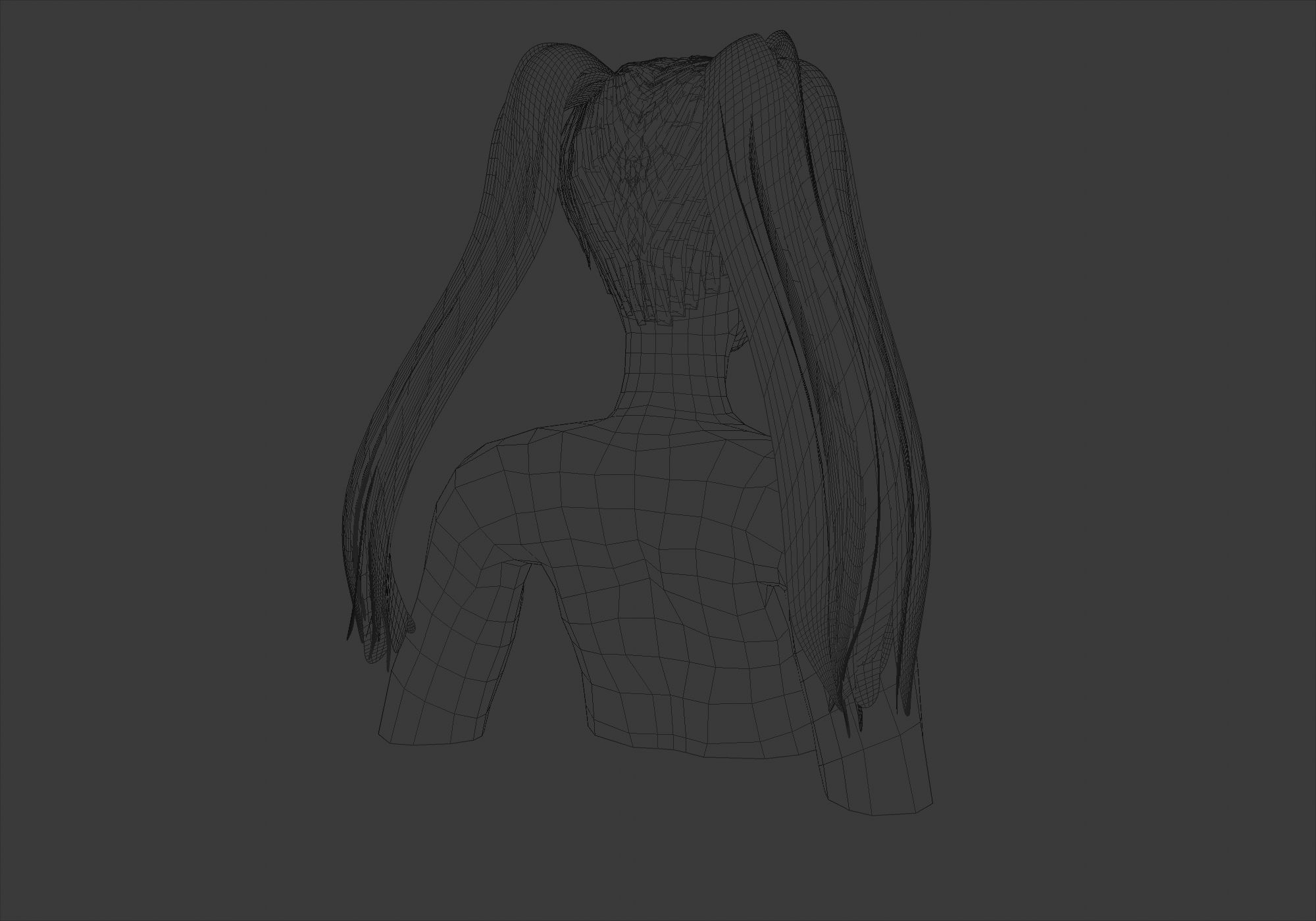 Two Ponytails Hairstyle 3D model_8