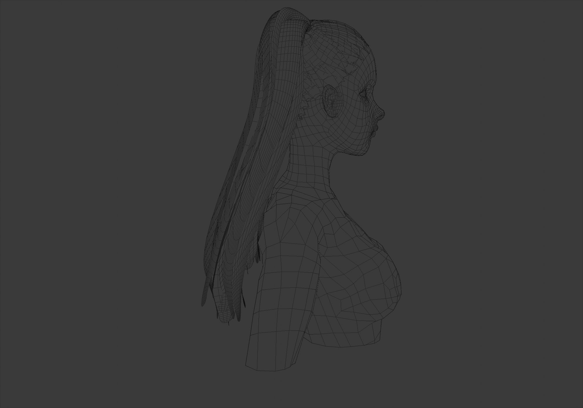 Two Ponytails Hairstyle 3D model_7