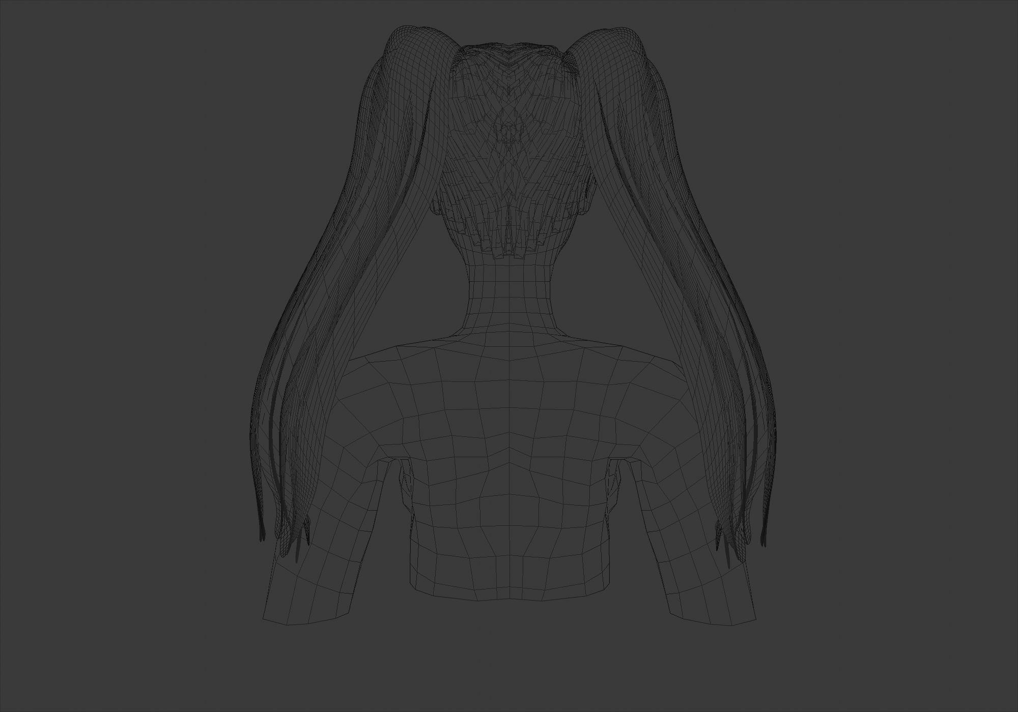 Two Ponytails Hairstyle 3D model_9