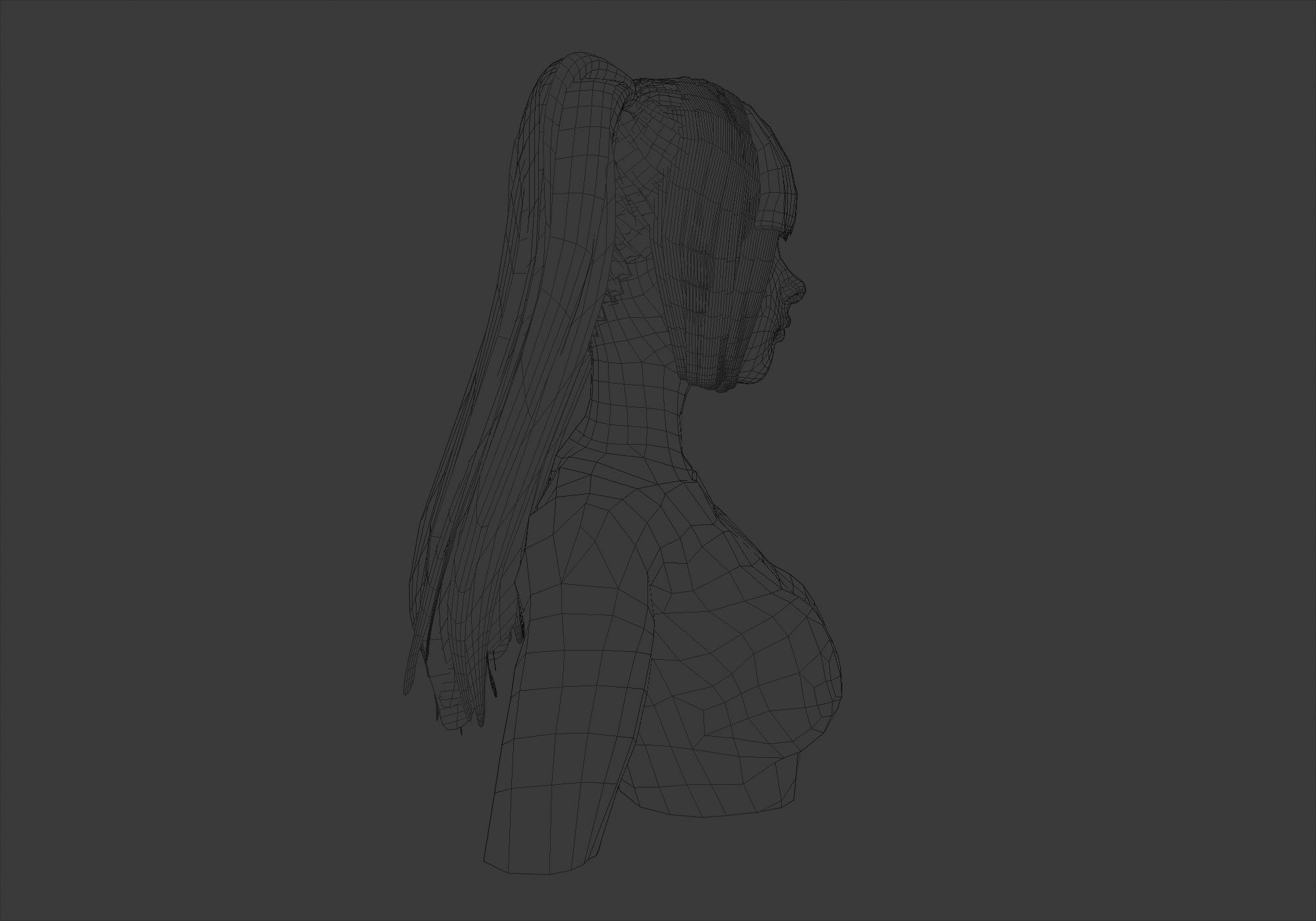 Two Pigtails Hairstyle  3D model_7