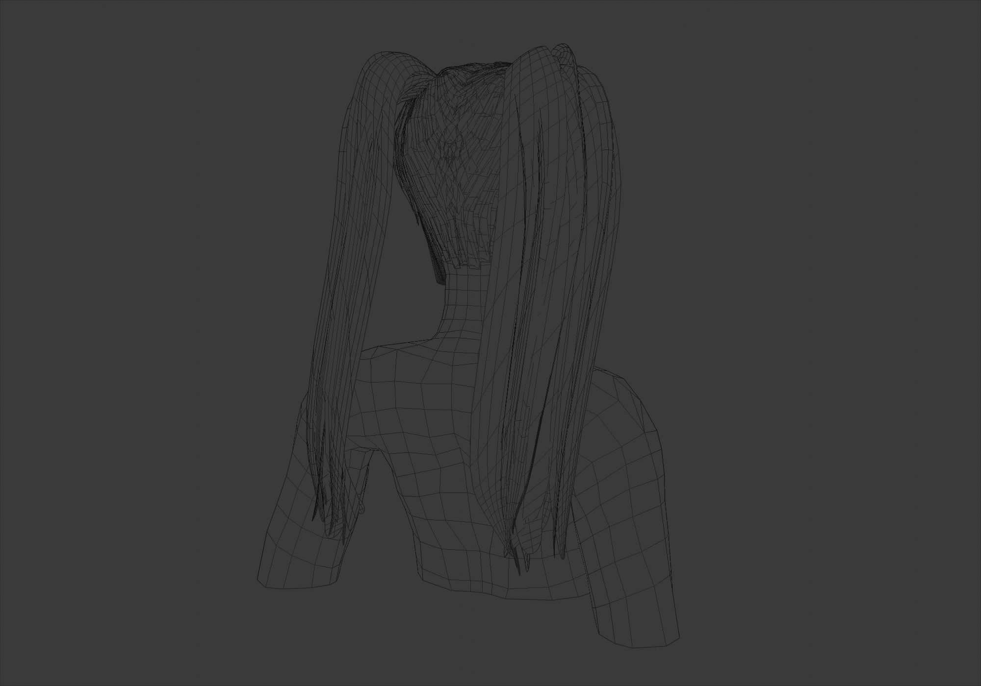 Two Pigtails Hairstyle  3D model_8