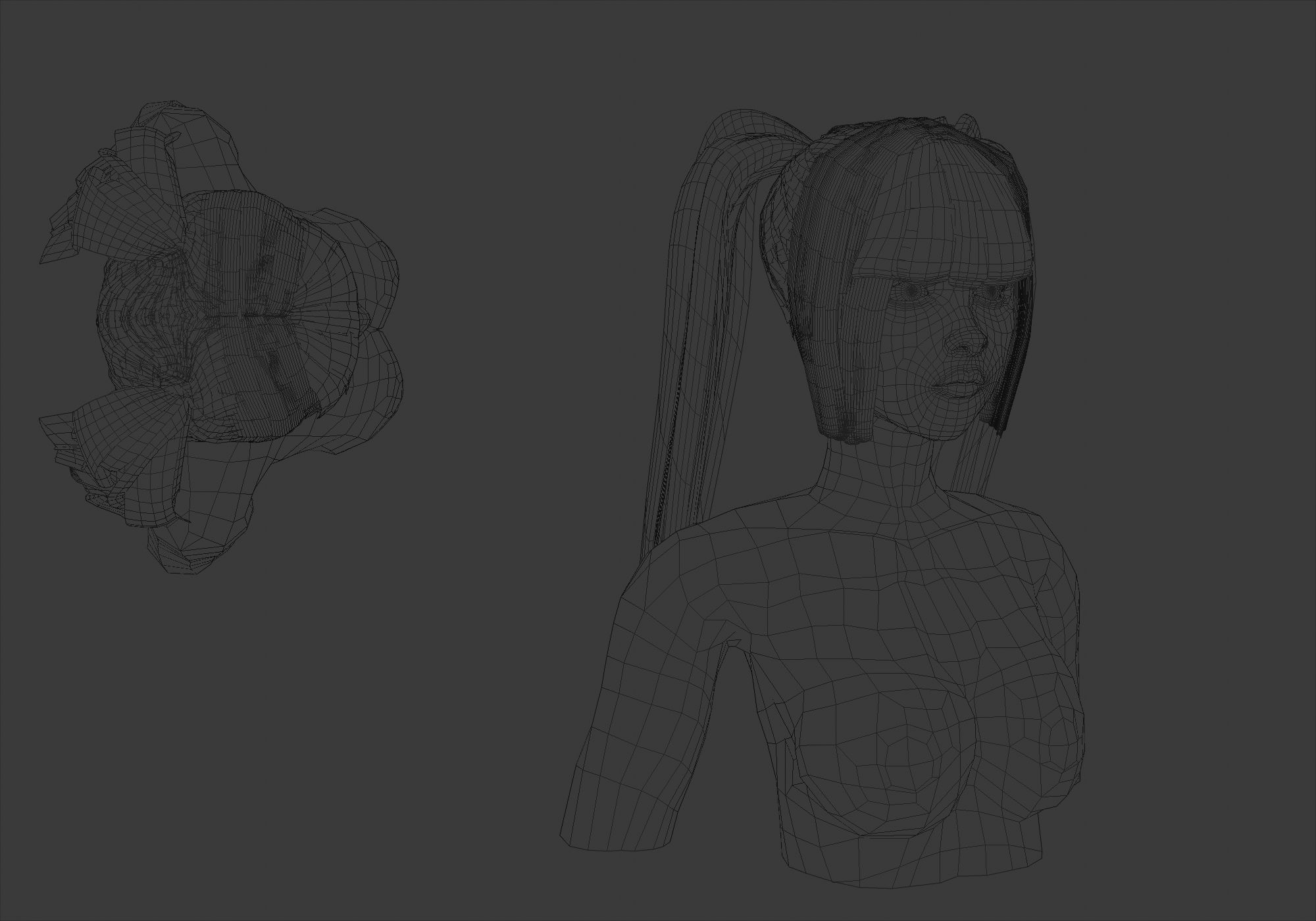 Two Pigtails Hairstyle  3D model_6