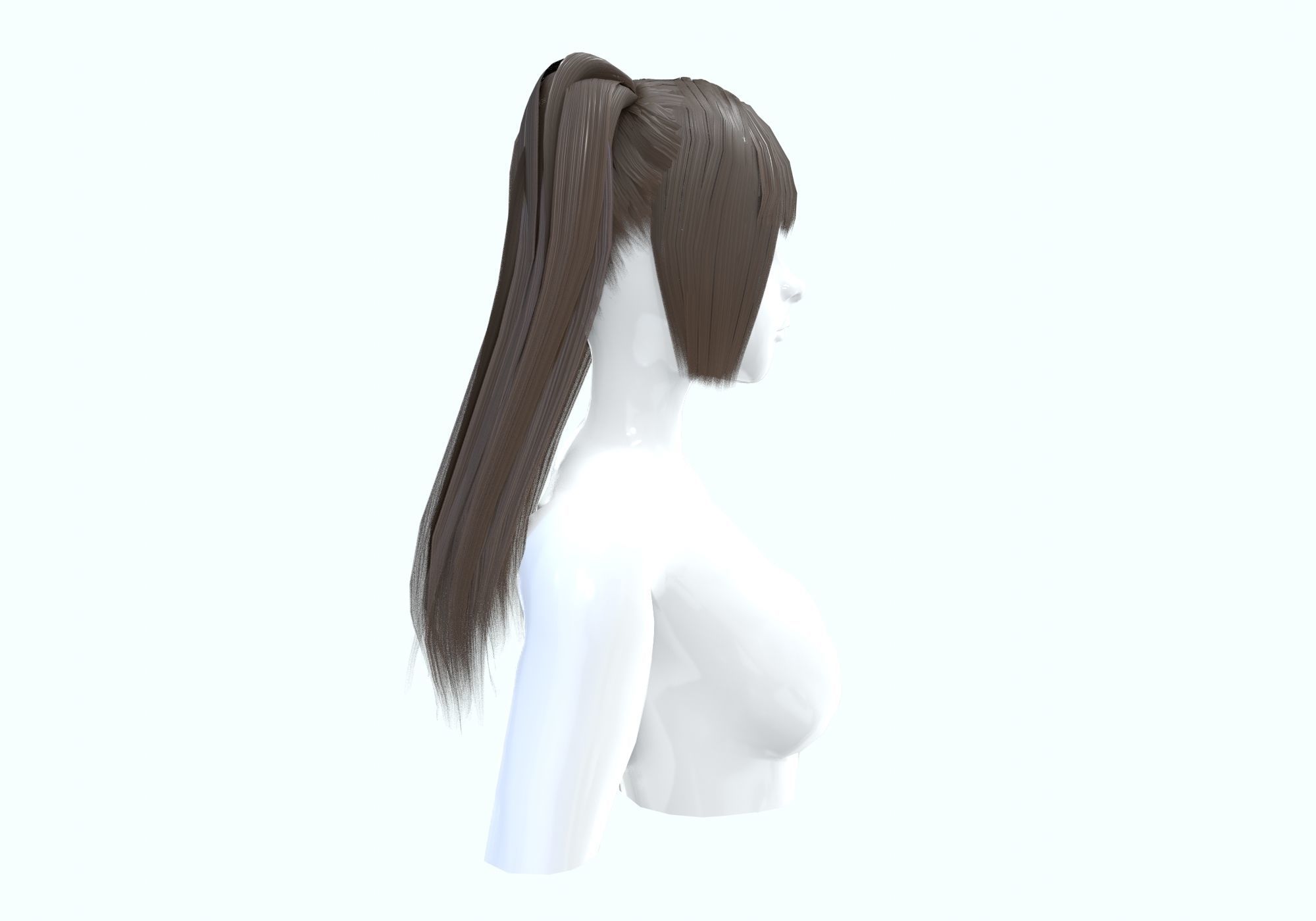 Two Pigtails Hairstyle  3D model_2