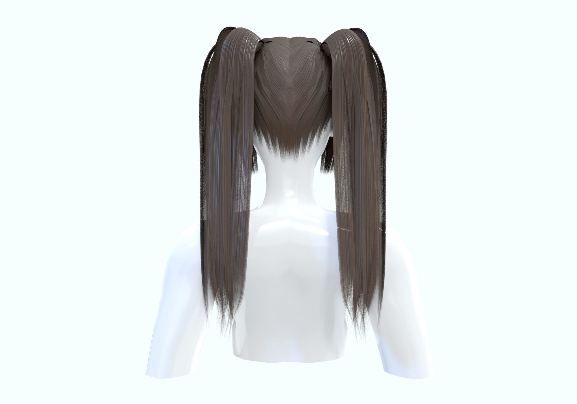 Two Pigtails Hairstyle  3D model_4
