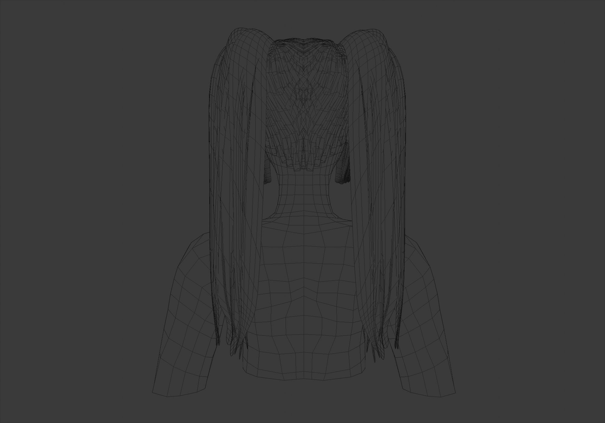 Two Pigtails Hairstyle  3D model_9