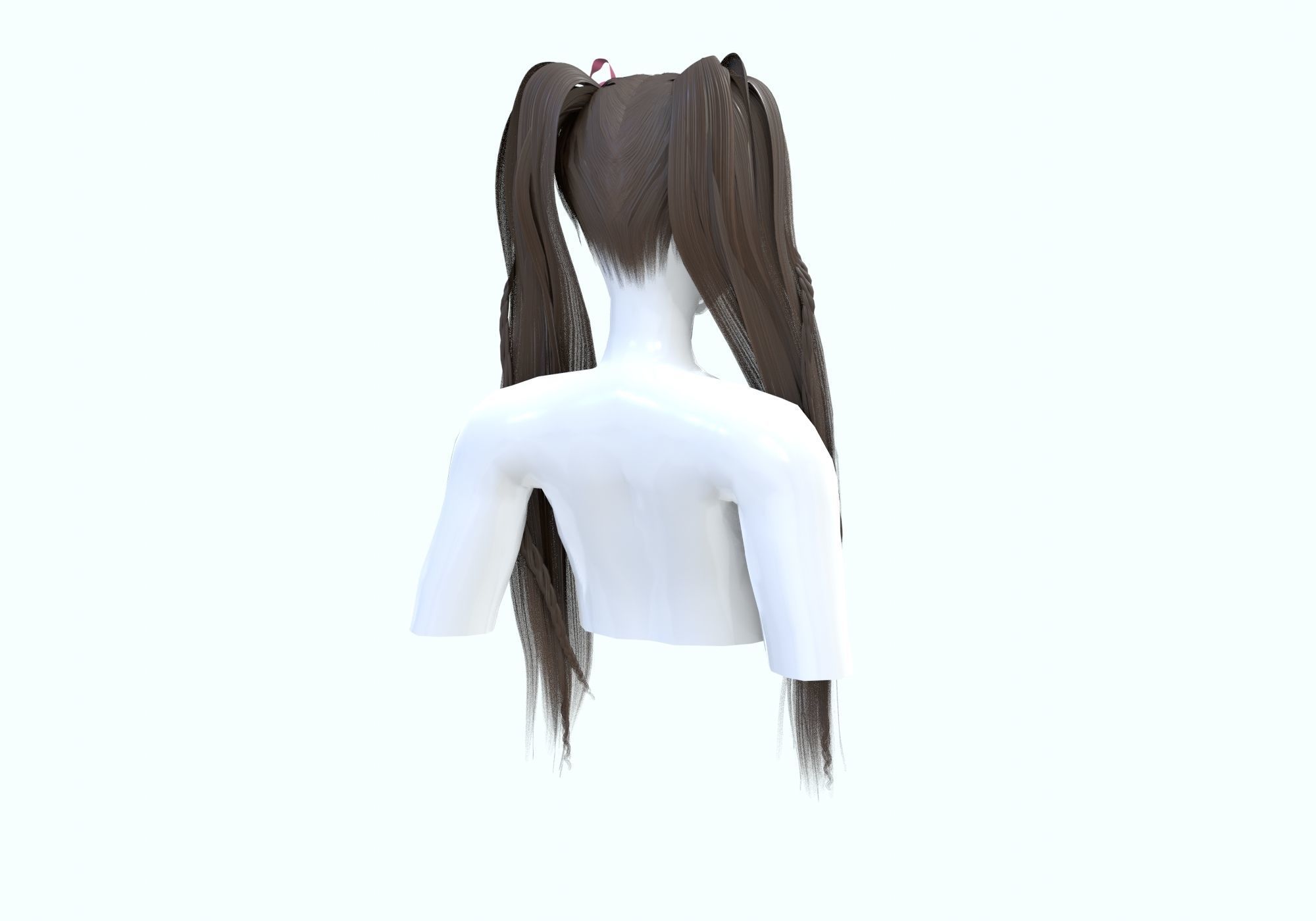 Stylized Female Hairstyle 3D model_3