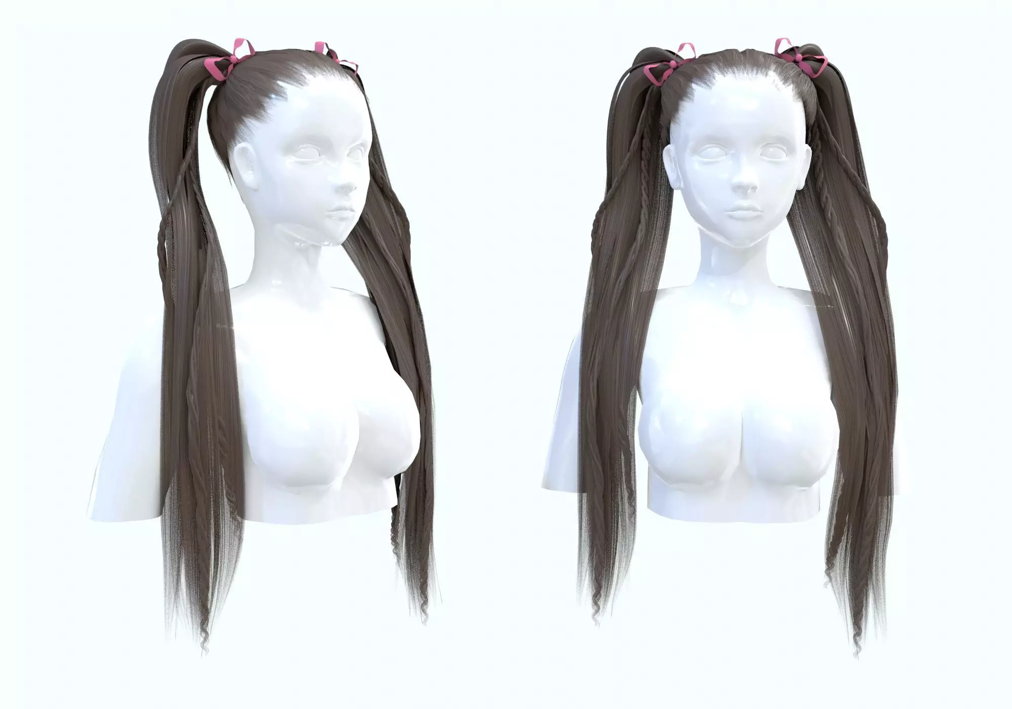Stylized Female Hairstyle 3D model_0