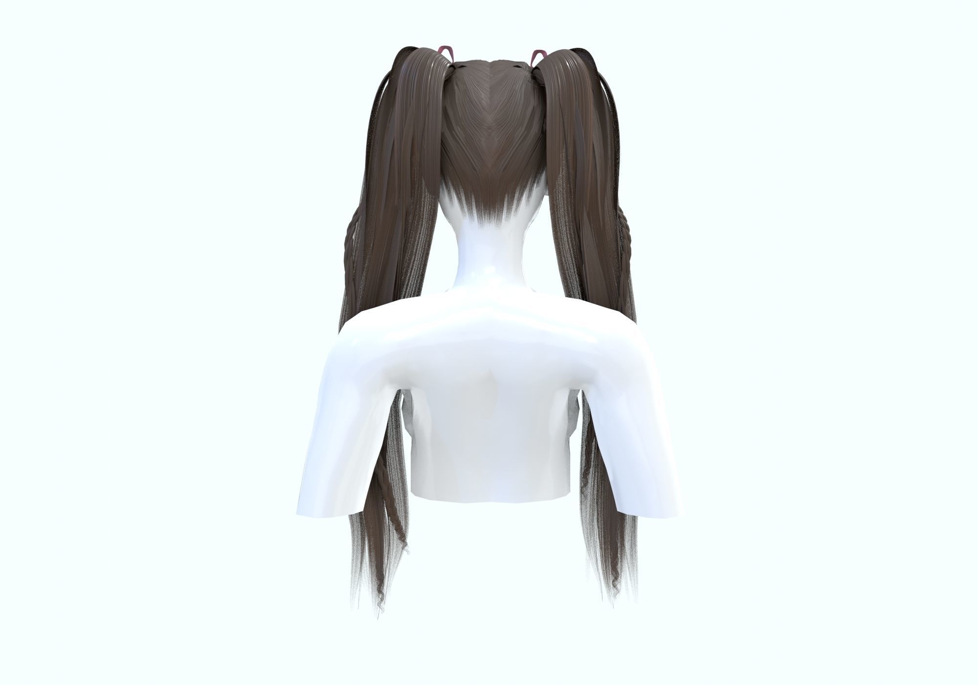 Stylized Female Hairstyle 3D model_4
