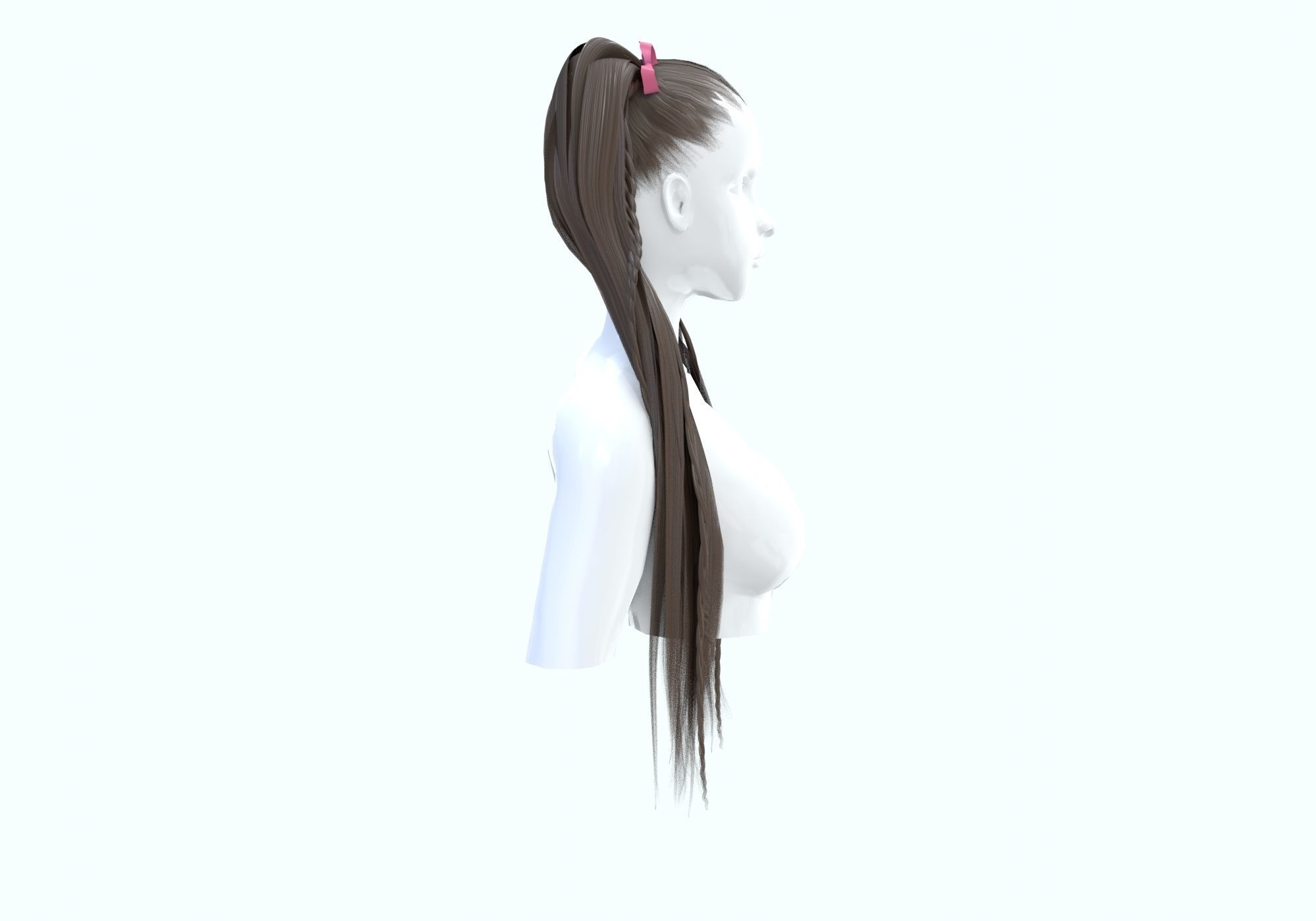 Stylized Female Hairstyle 3D model_2