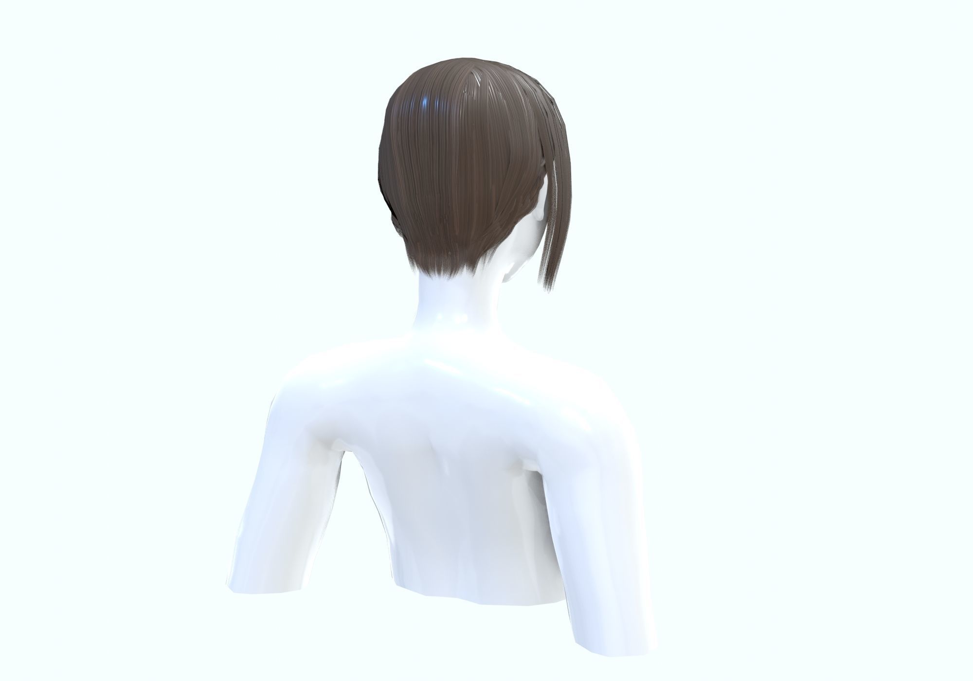 Side Bangs Hairstyle 3D model_3
