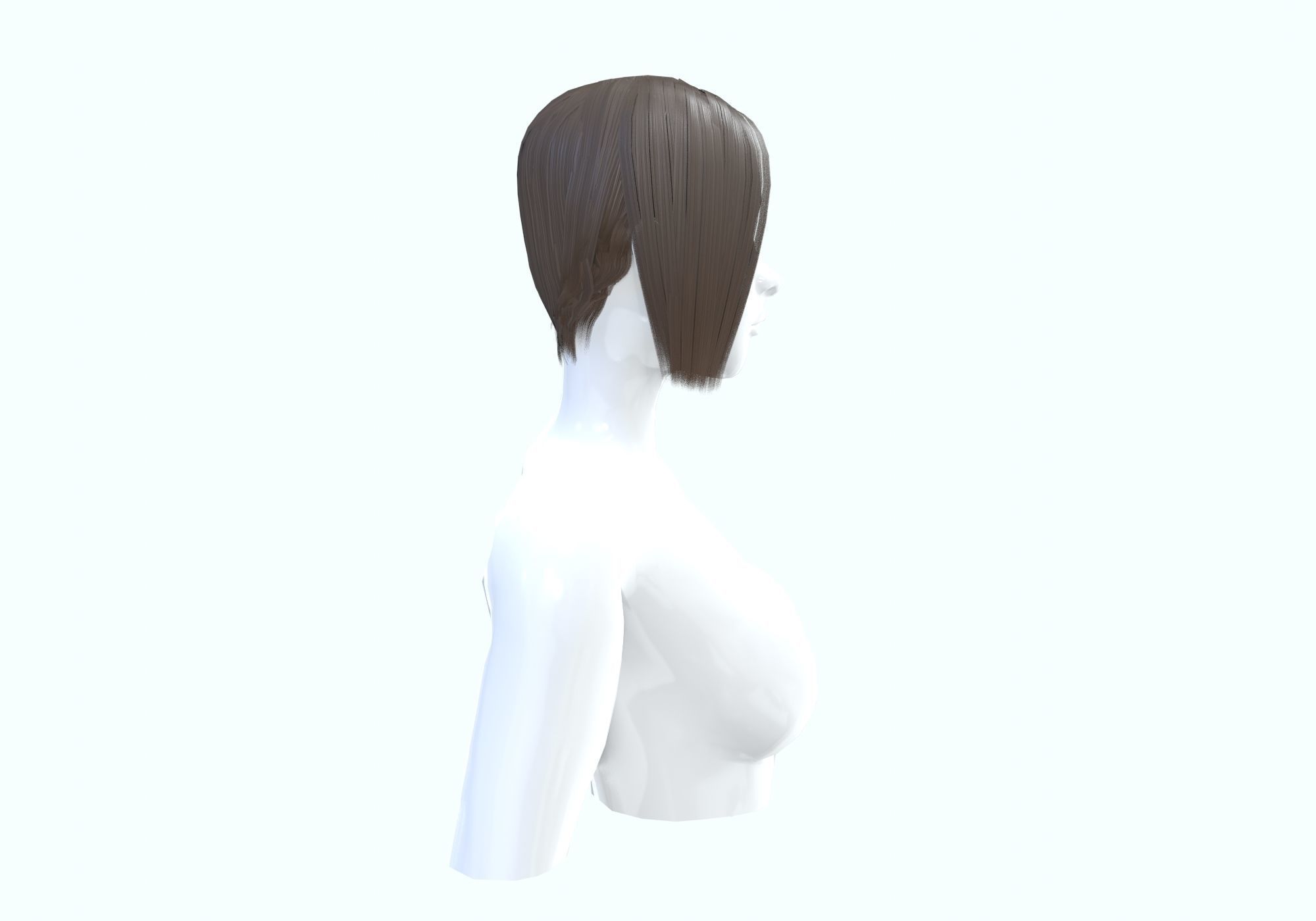 Side Bangs Hairstyle 3D model_2