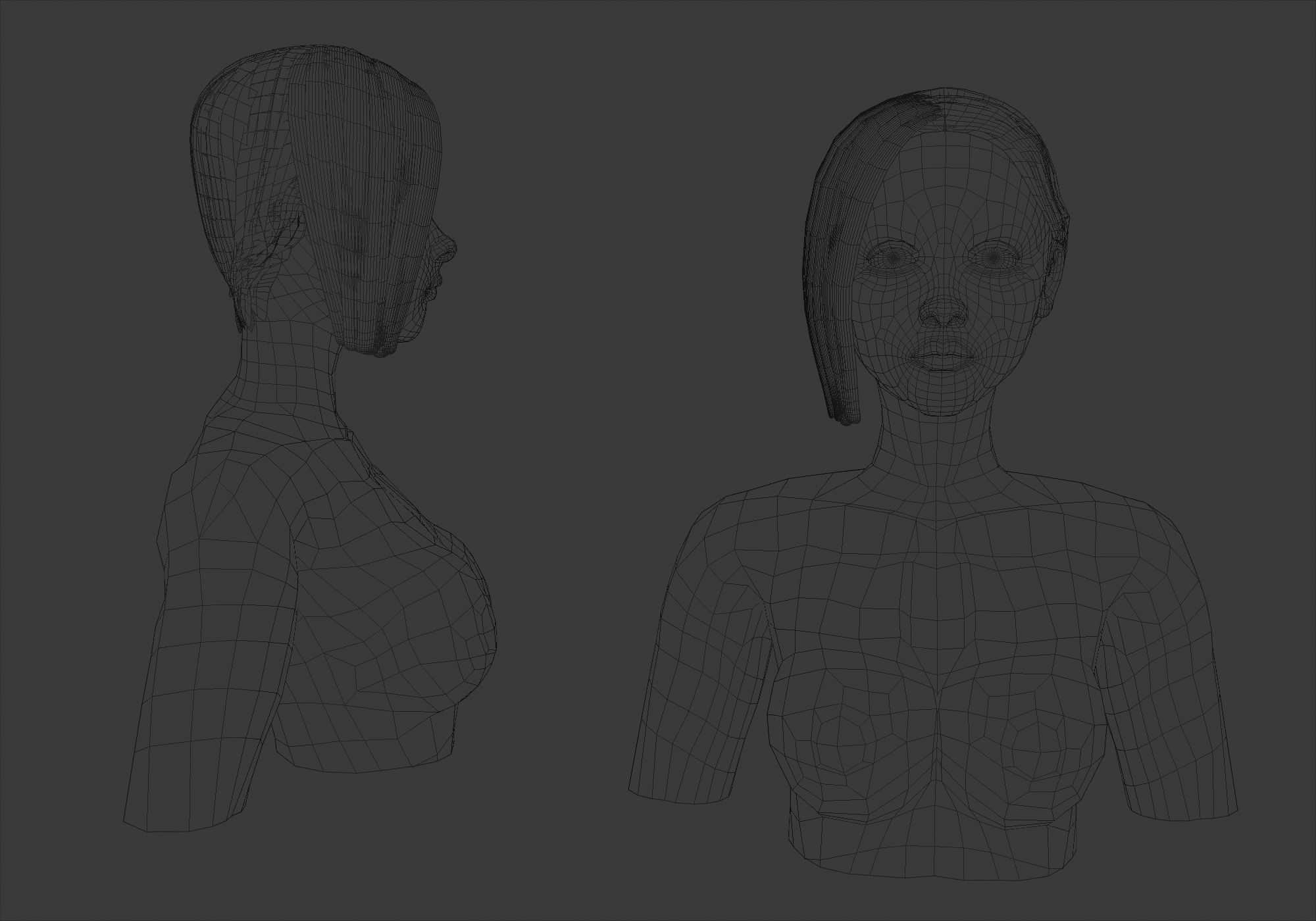 Side Bangs Hairstyle 3D model_5