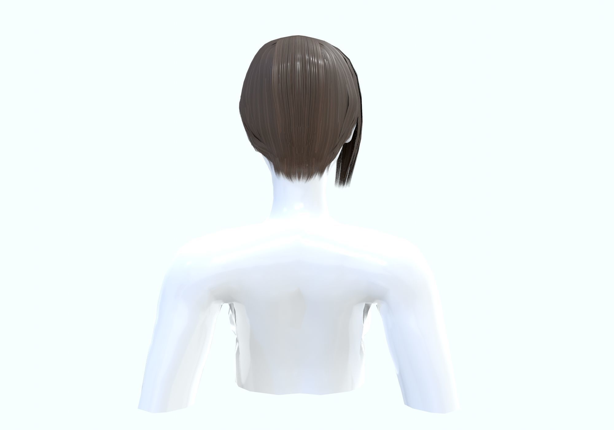 Side Bangs Hairstyle 3D model_4