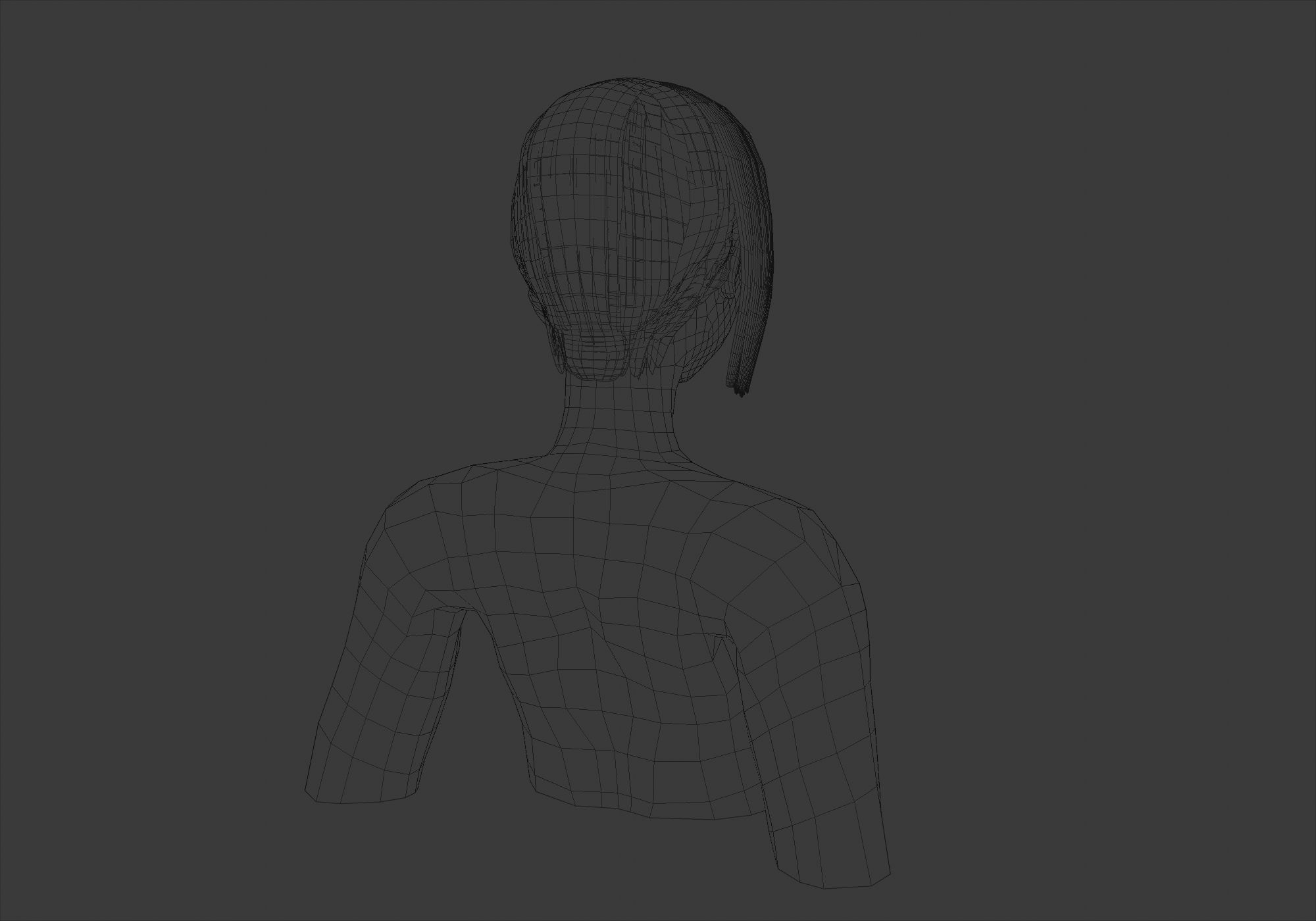 Side Bangs Hairstyle 3D model_8