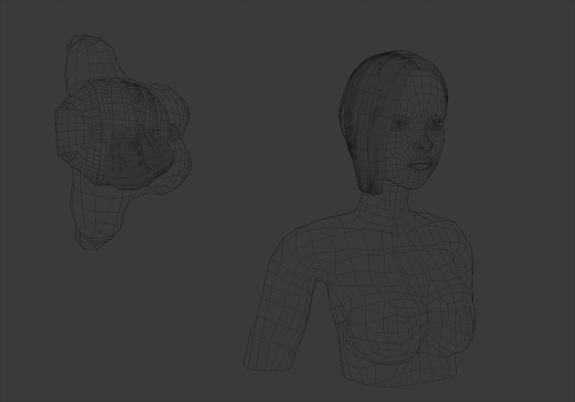 Side Bangs Hairstyle 3D model_6