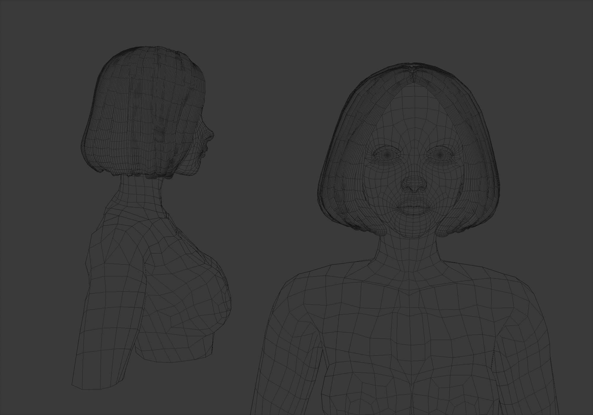Short Bob Hairstyle  3D model_5