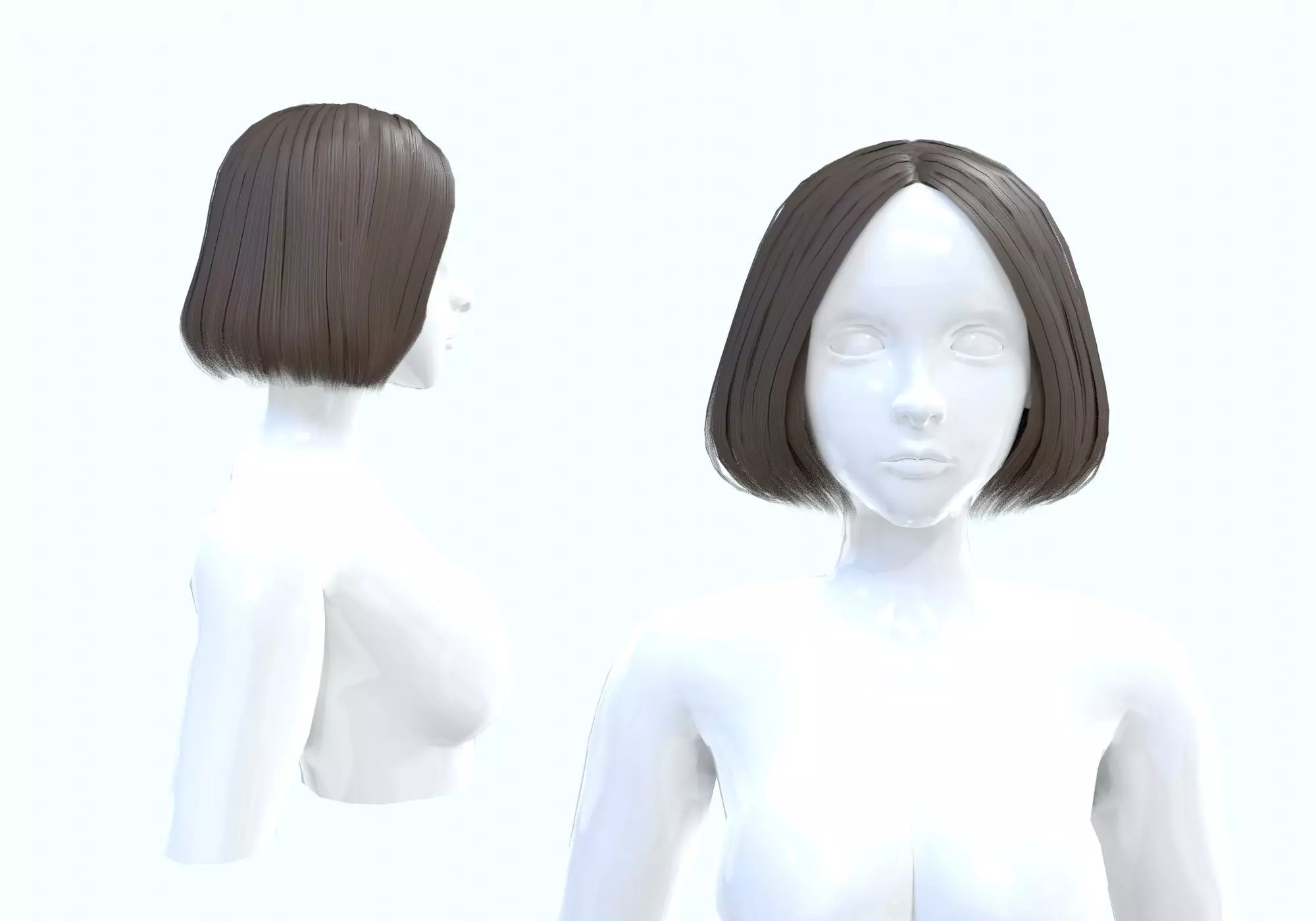 Short Bob Hairstyle  3D model_0