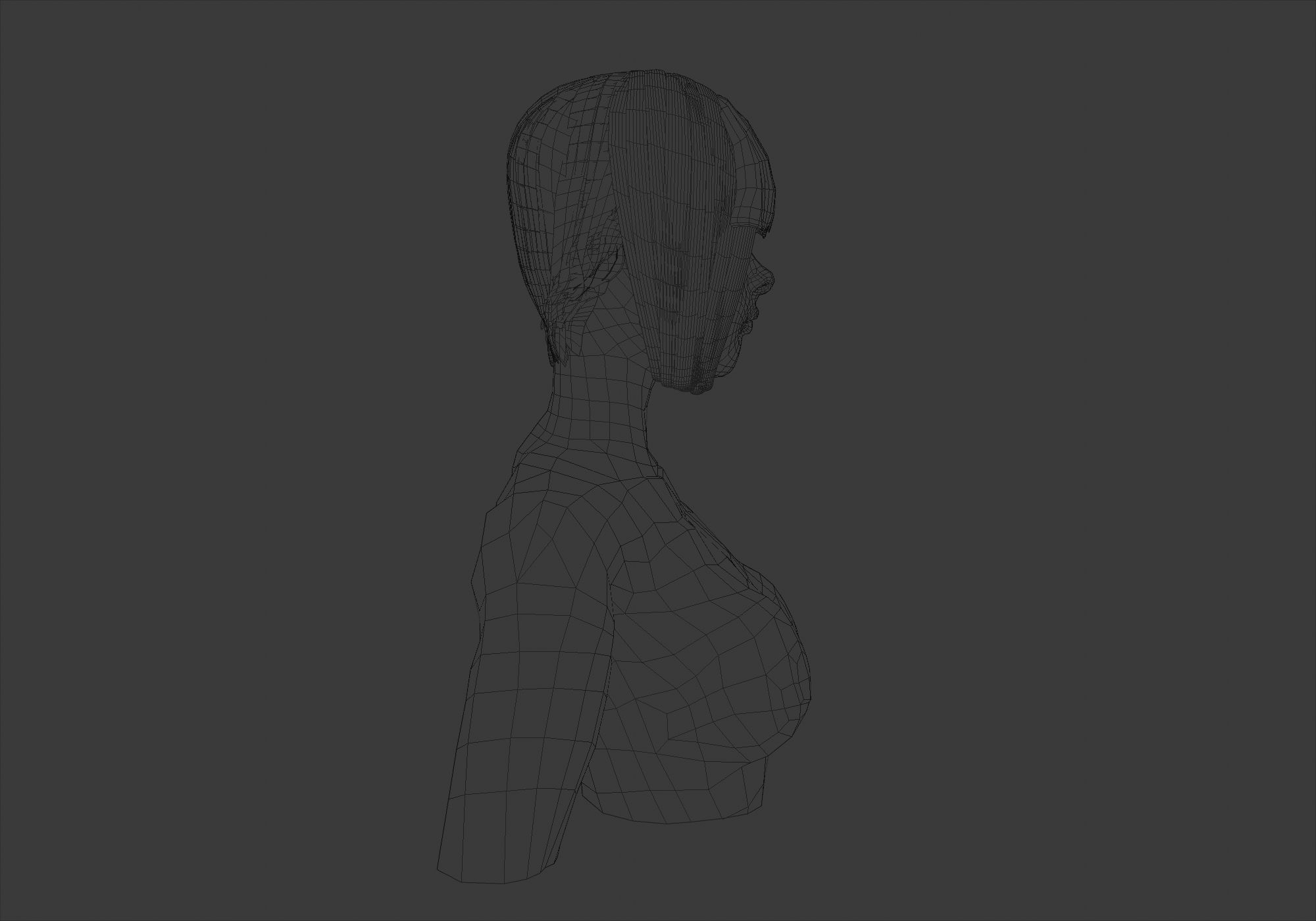 Short Bangs Hairstyle 3D model_7